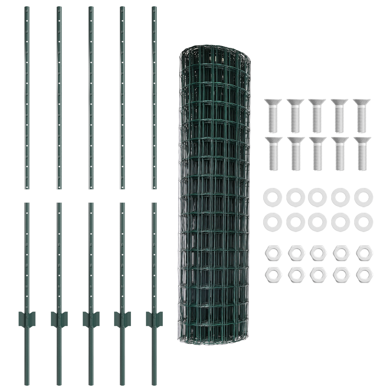 Euro Fence with 5 U Posts Green 1.2x10 m Steel - Image 4