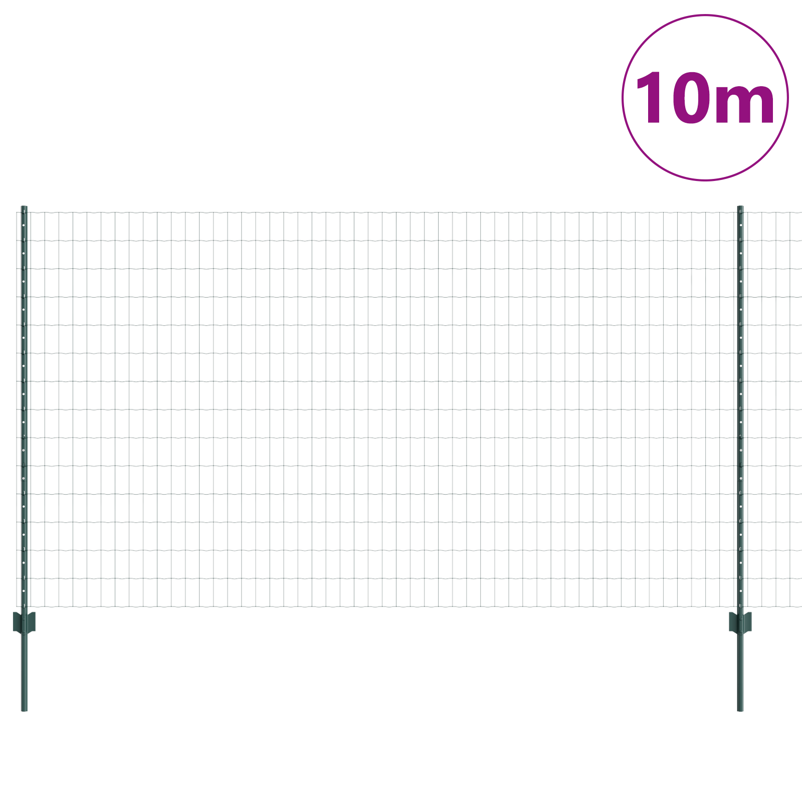 Euro Fence with 5 U Posts Green 1.4x10 m Steel - Image 3
