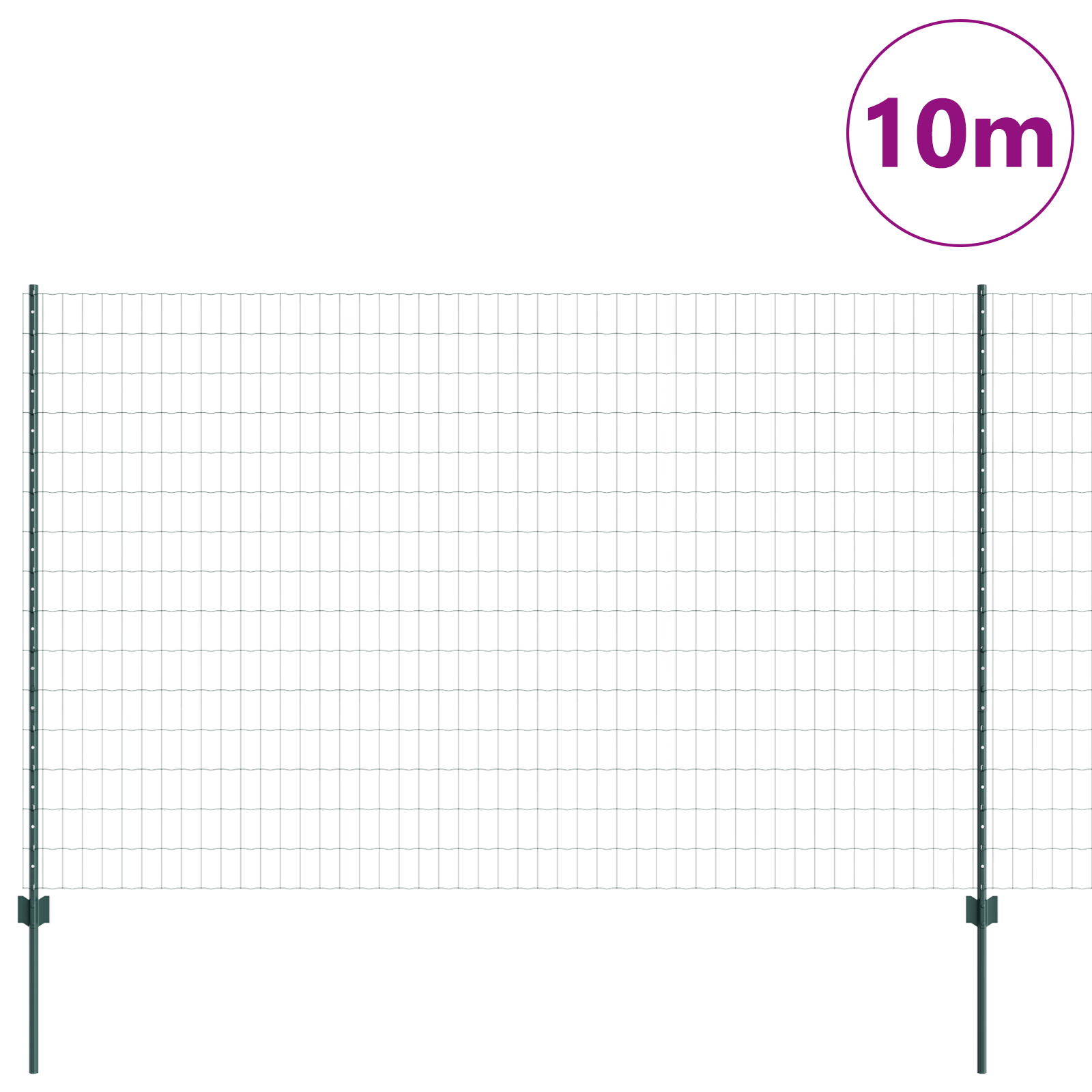 Euro Fence with 5 U Posts Green 1.5x10 m Steel - Image 3