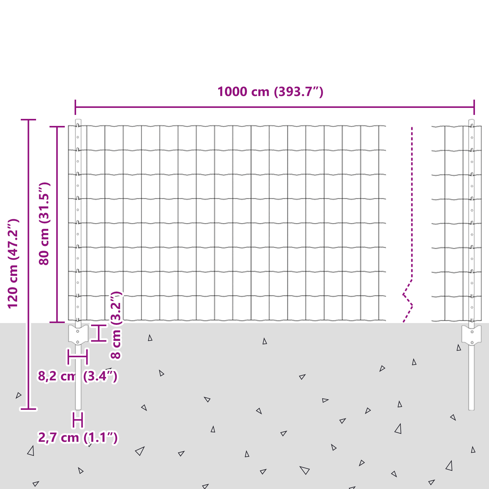 Euro Fence with 5 U Posts, Green, 0.8x10 m Steel - Image 10