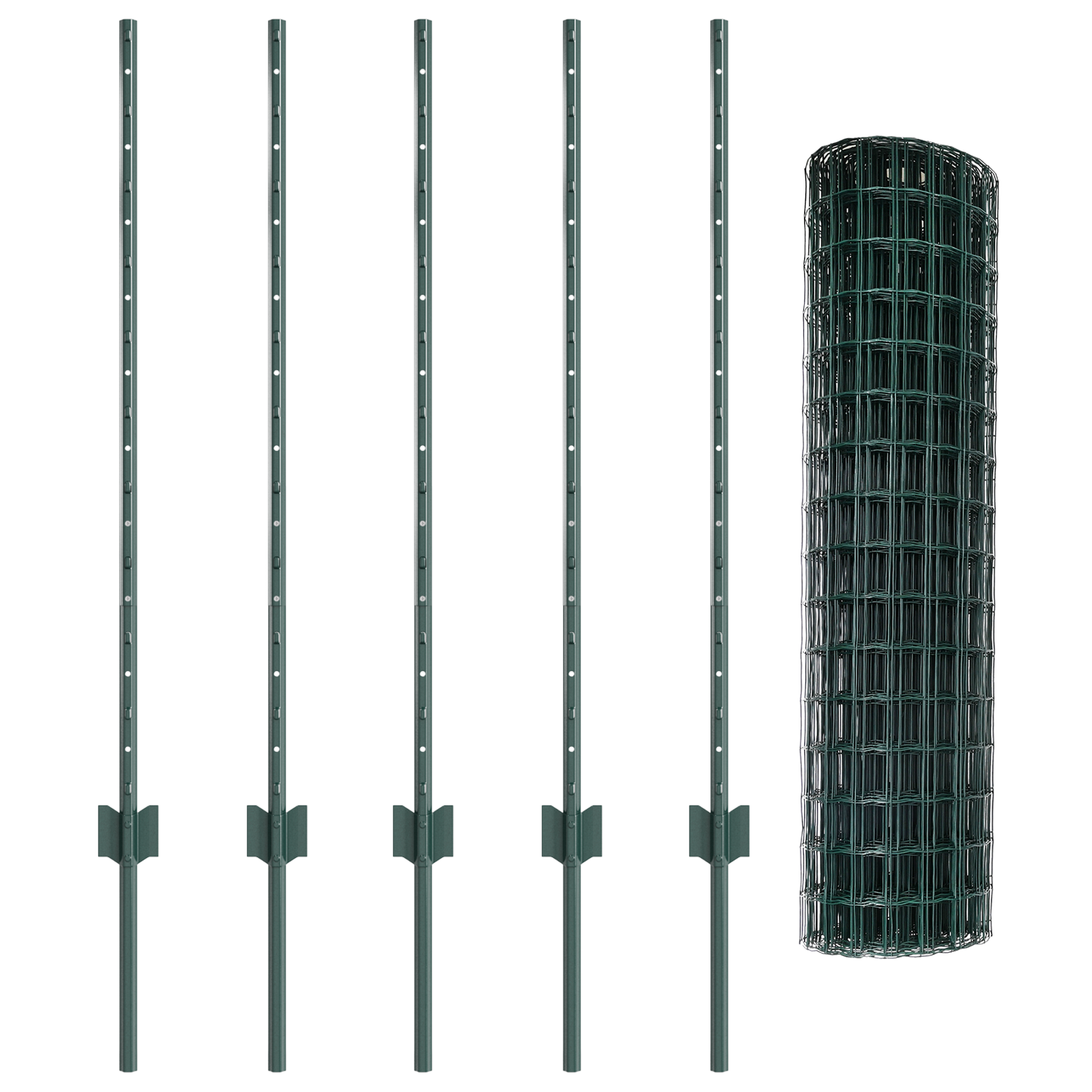 Euro Fence with 5 U Posts Green 1x10 m Steel - Image 5