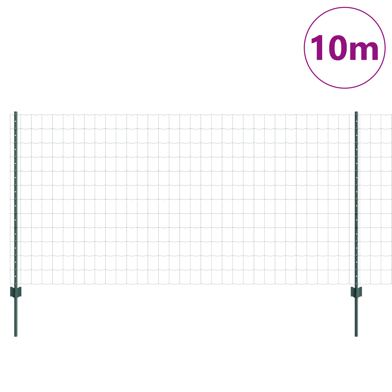 Euro Fence with 5 U Posts Green 1.2x10 m Steel - Image 3