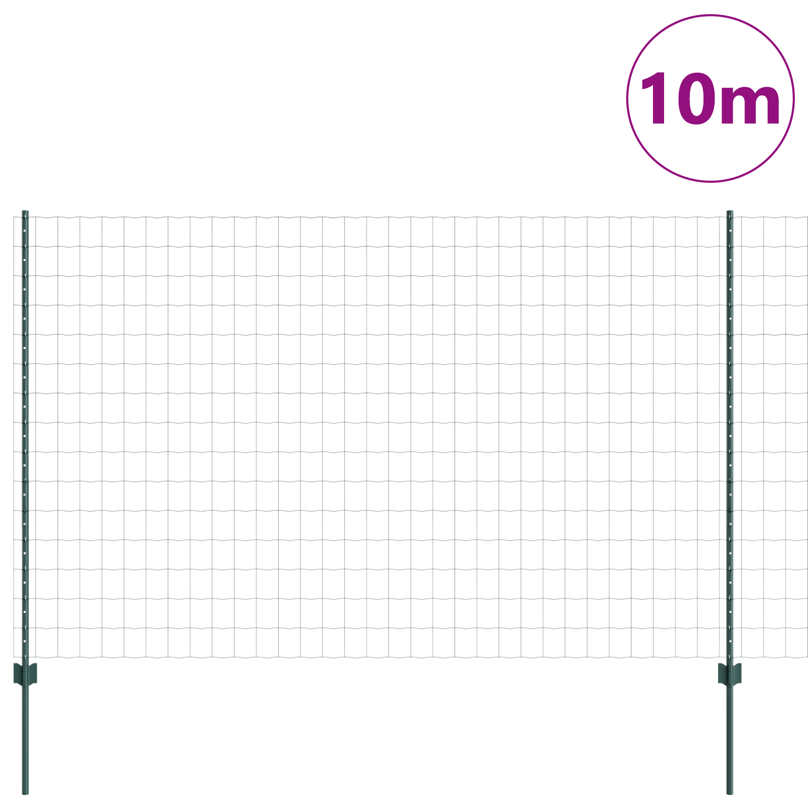 Euro Fence with 5 U Posts Green 1.6x10 m Steel - Image 3
