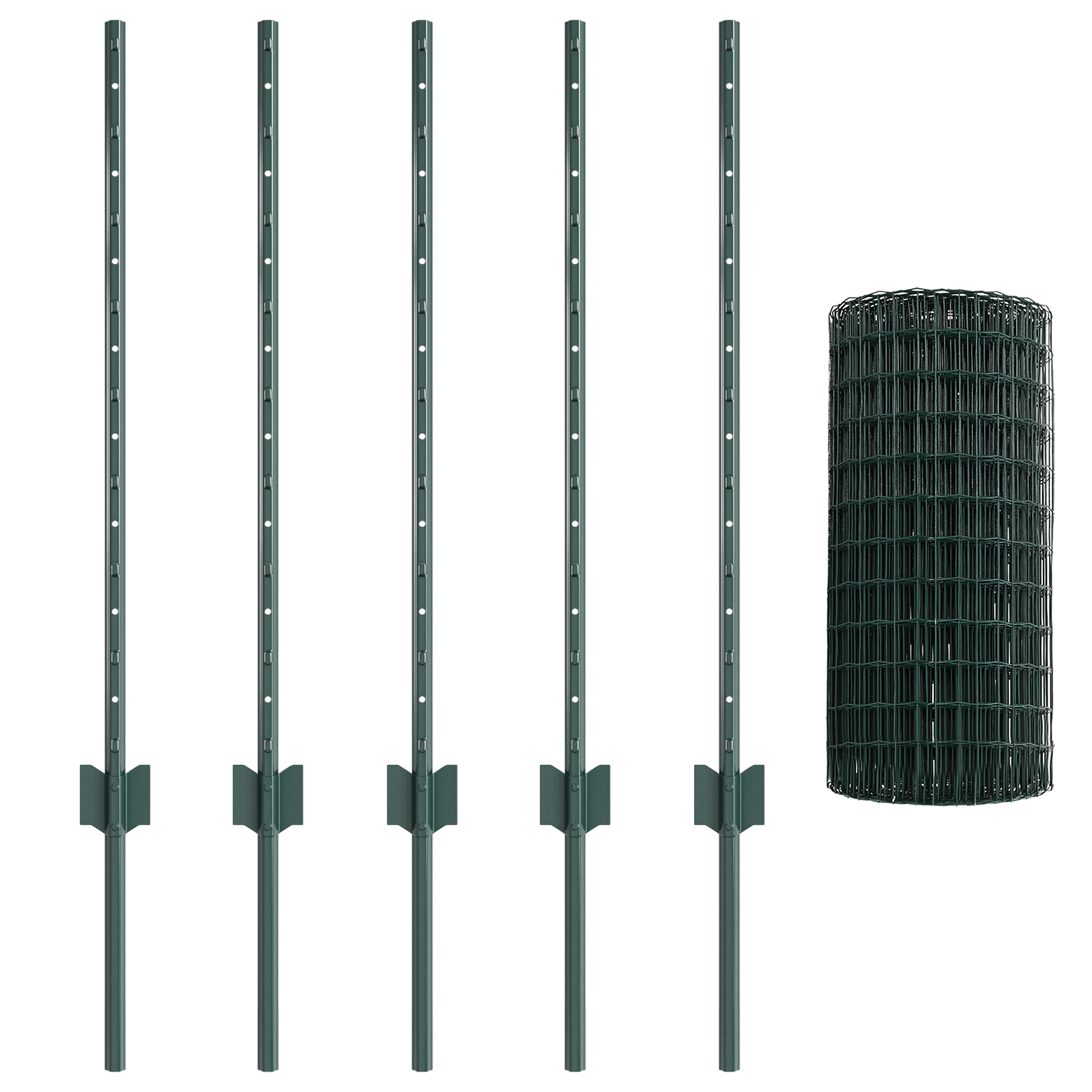 Garden Fence Set Set of 2 Green Steel 10 x 0.8 m Durable - Image 4
