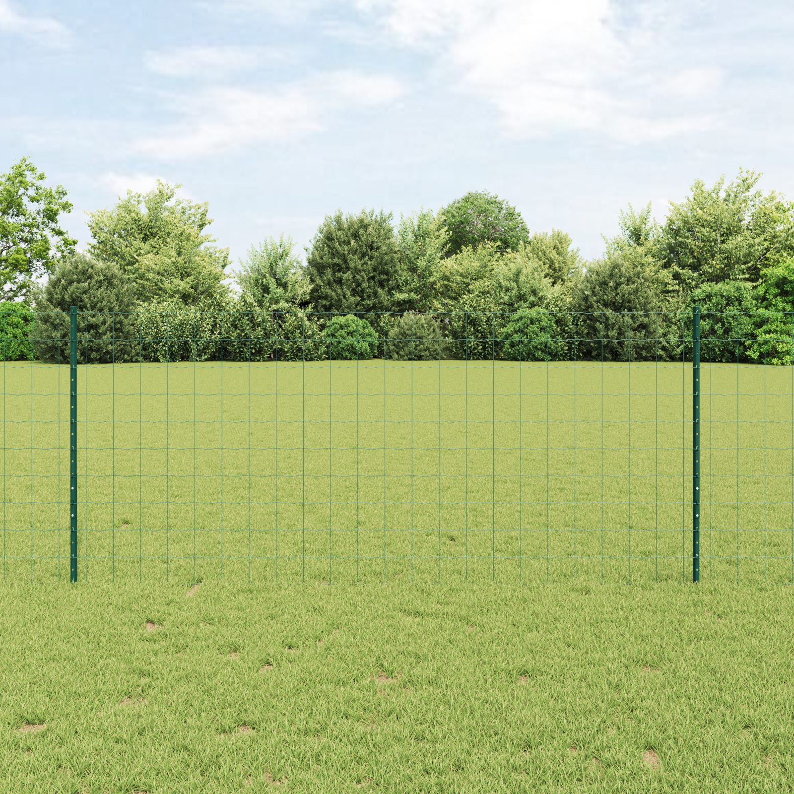 Garden Fence Set Set of 2 Green PVC coated steel 10 x 1 m