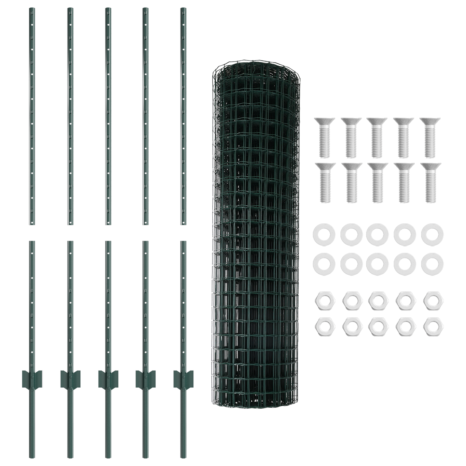 Garden Fence Set Set of 2 Green Powder-Coated Steel Medium - Image 5