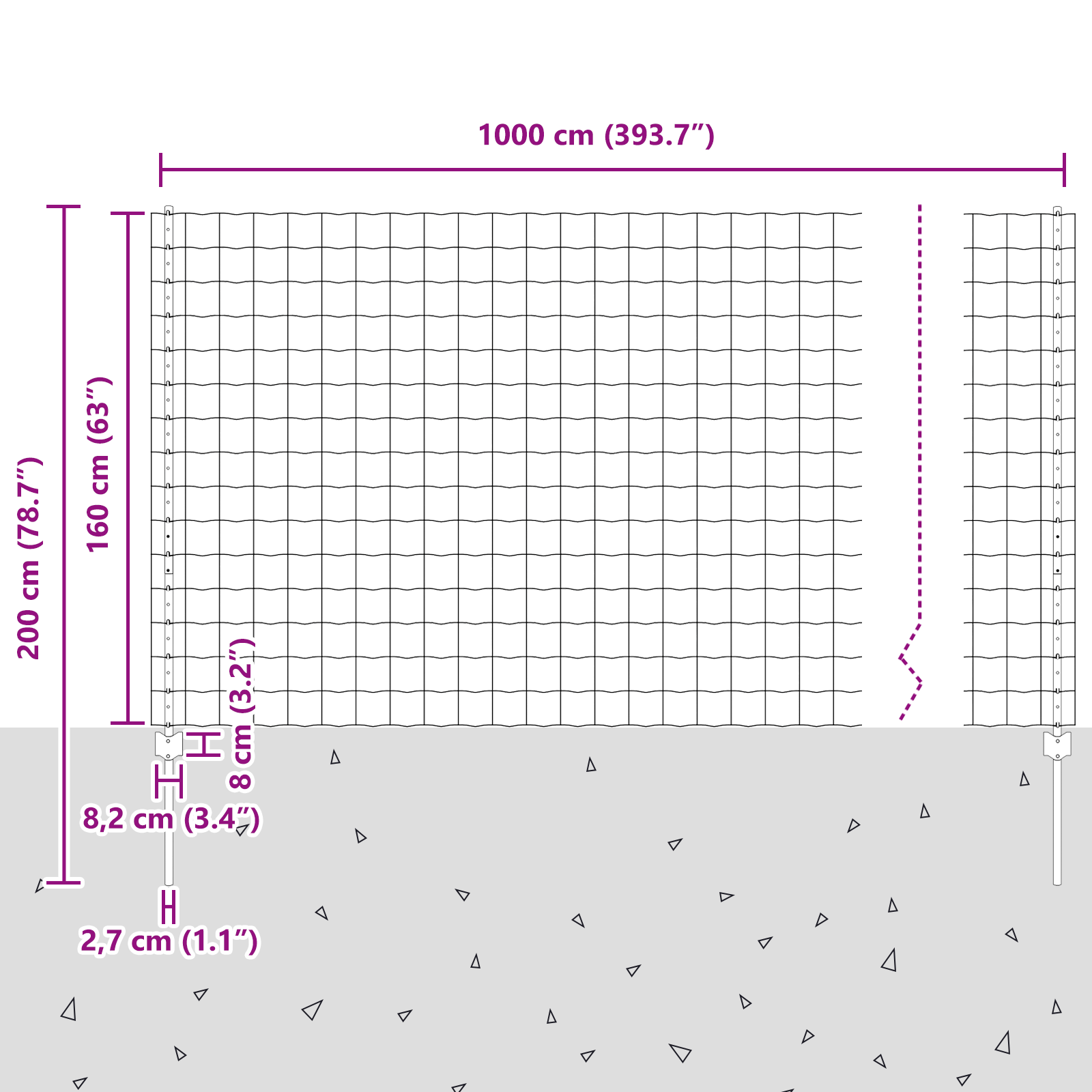 Euro Fence with 5 U Posts Green 1,6x10 m Steel - Image 11