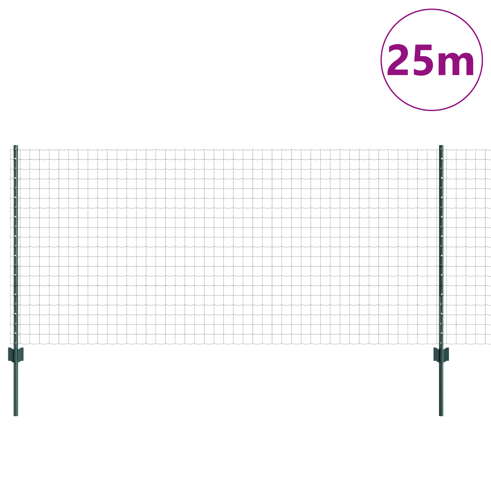 Euro Fence with 11 U Posts Green 1x25 m Steel - Image 3