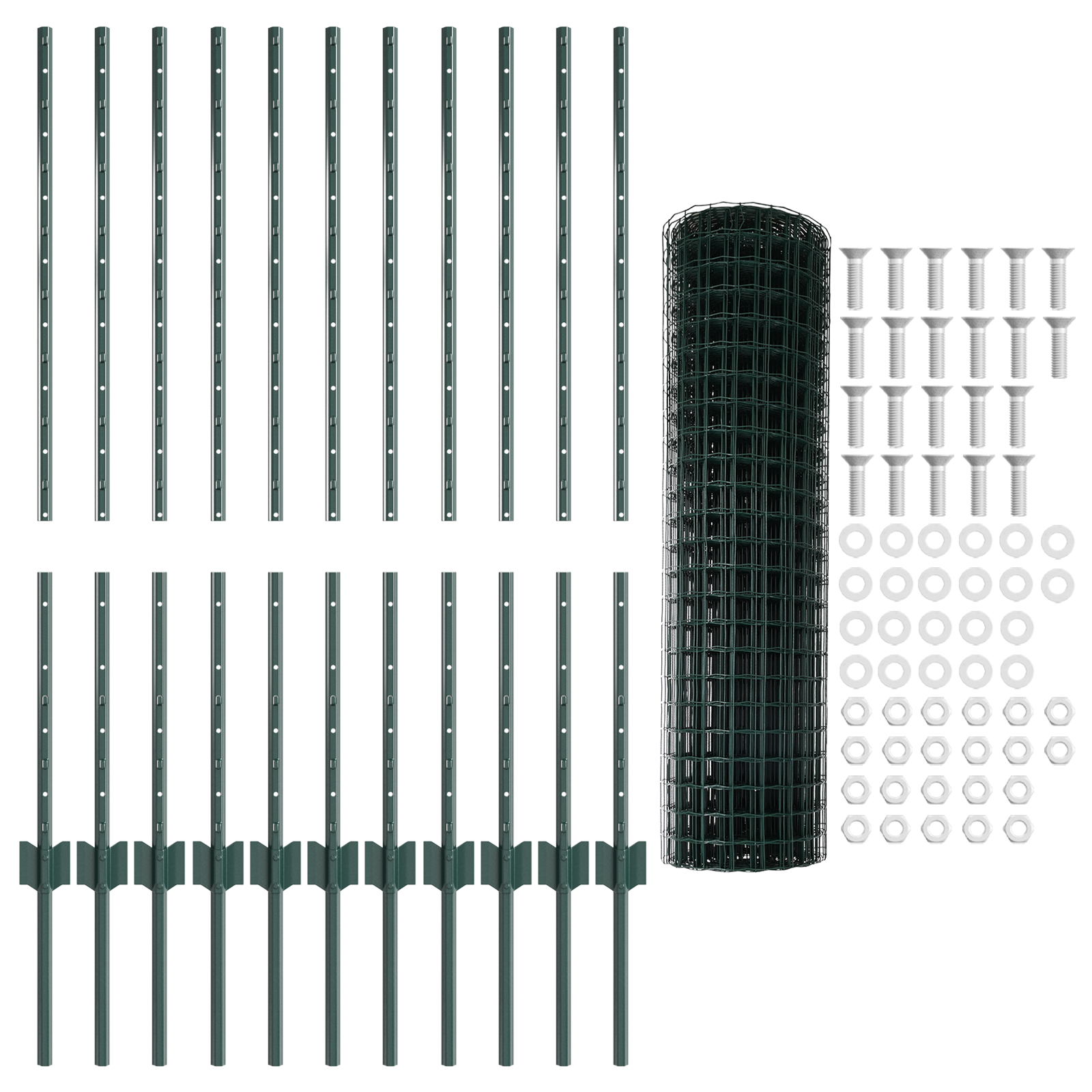 Euro Fence with 11 U Posts Green 1x25 m Steel - Image 5