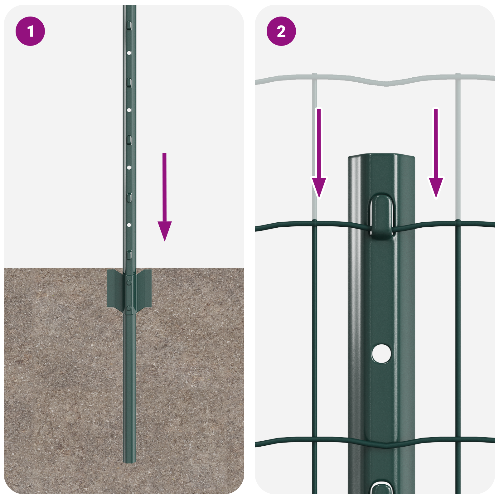 Euro Fence with 11 U Posts Green 0,6x25 m Steel - Image 9