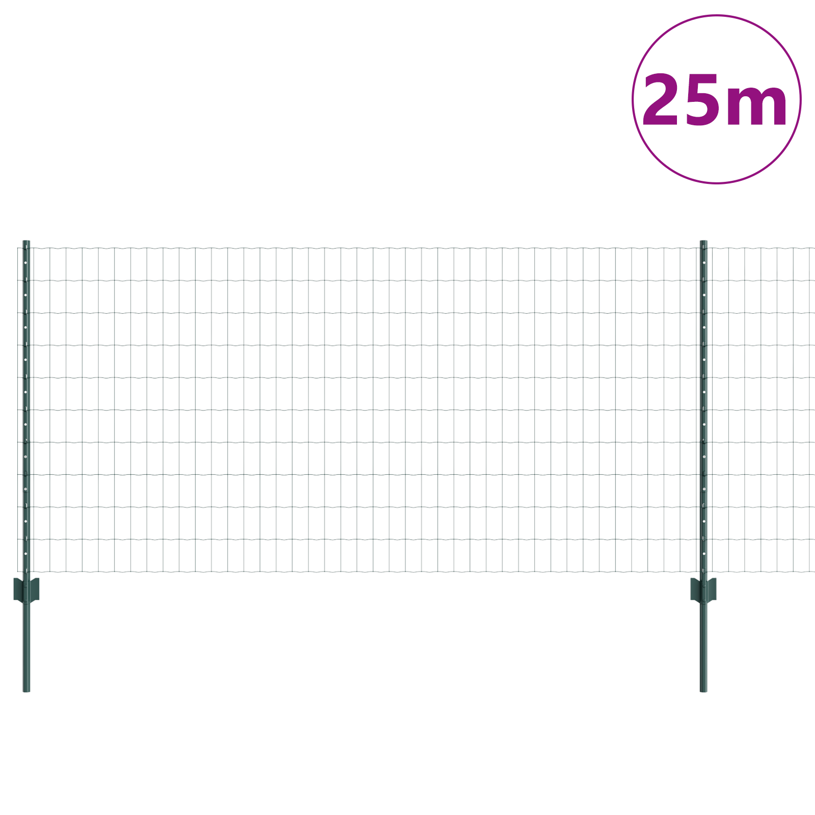 Euro Fence with 11 U Posts Green 1x25 m Steel - Image 3