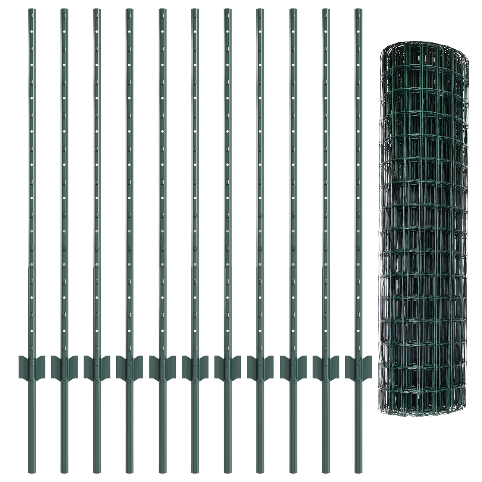 Euro Fence with 11 U Posts Green 1x25 m Steel - Image 5