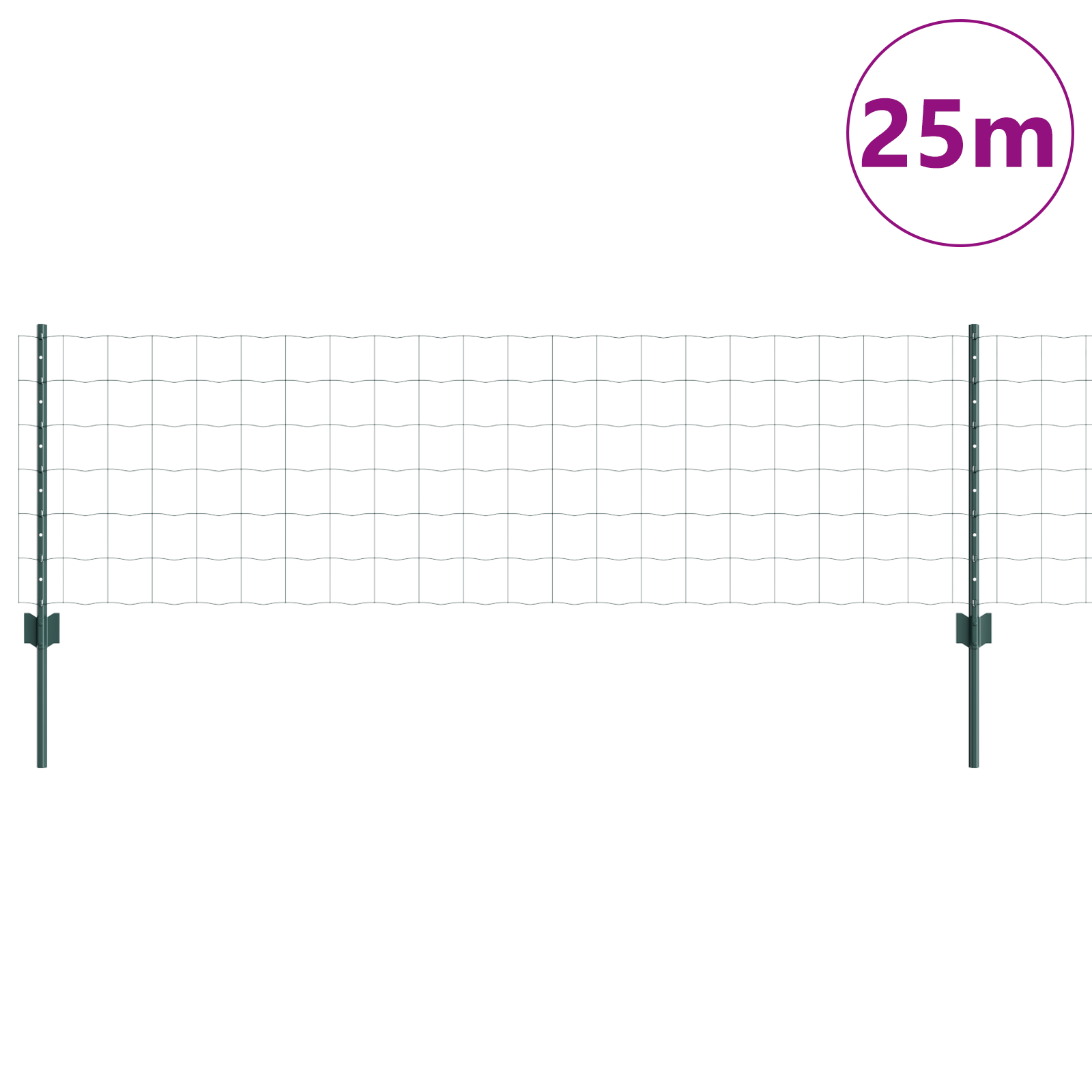 Euro Fence with 11 U Posts Green 0,6x25 m Steel - Image 3