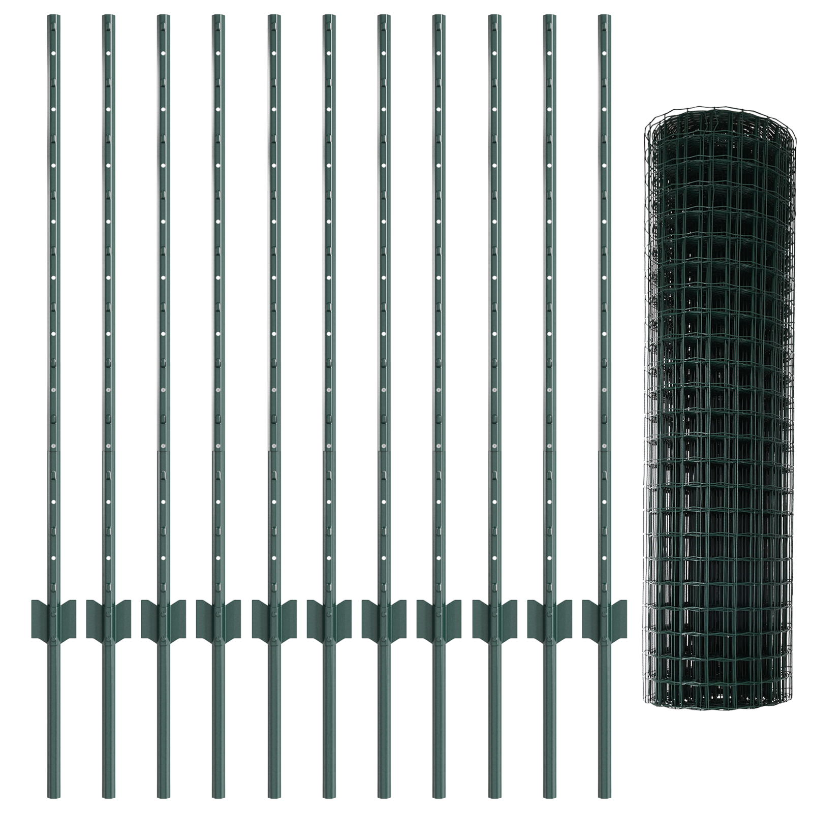 Garden Fence Set Set of 2 Green Steel 25 x 1 m Durable - Image 4