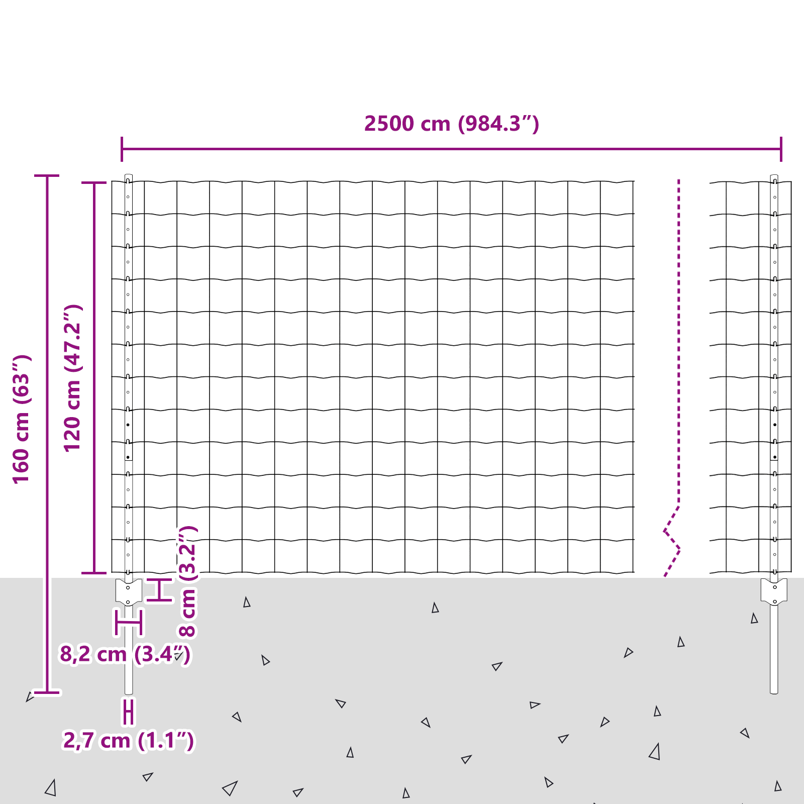 Garden Fence Set Set of 2 Green PVC coated metal 25 x 1.2 m fence - Image 11