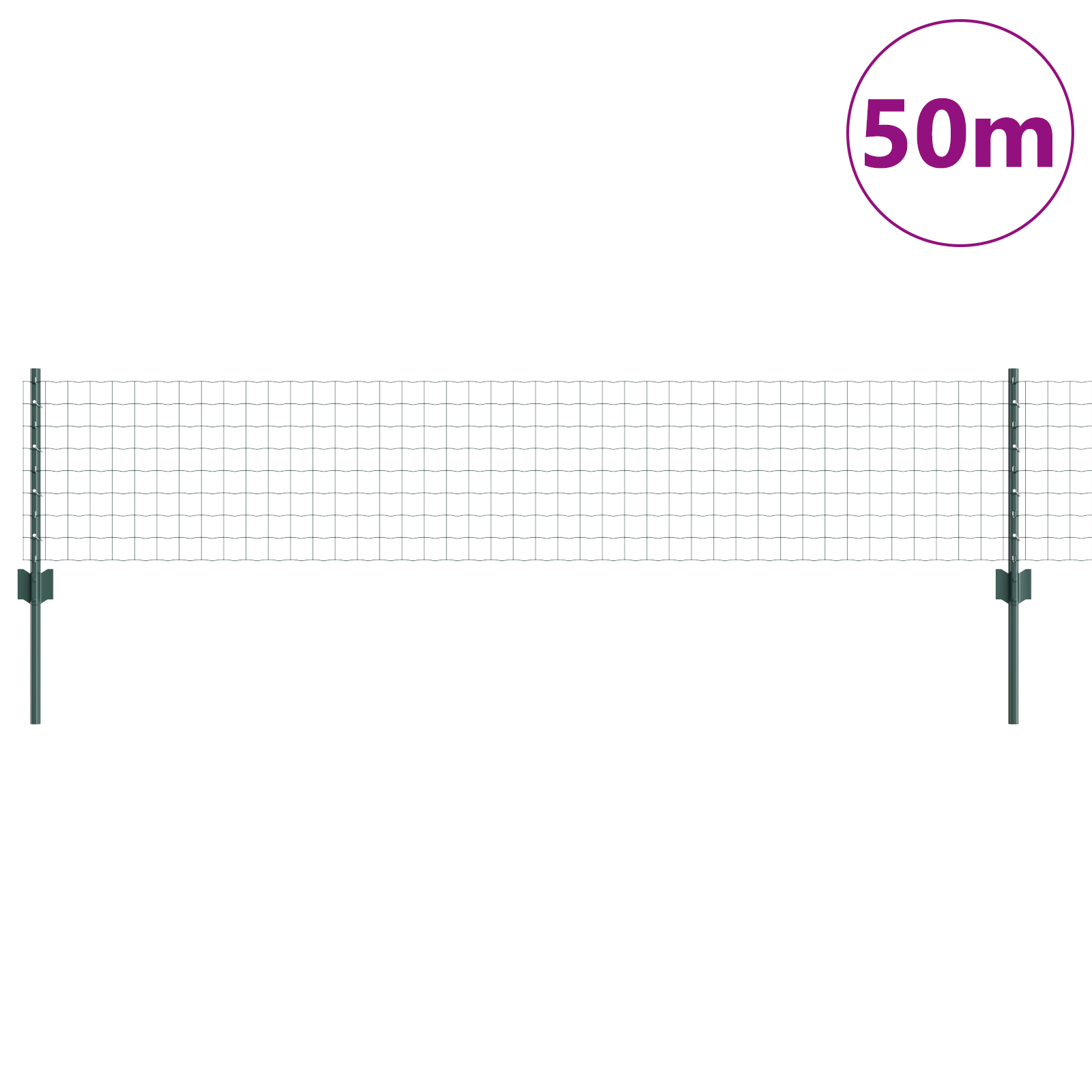 Euro Fence with 22 U Posts Green 0,4x50 m Steel - Image 3