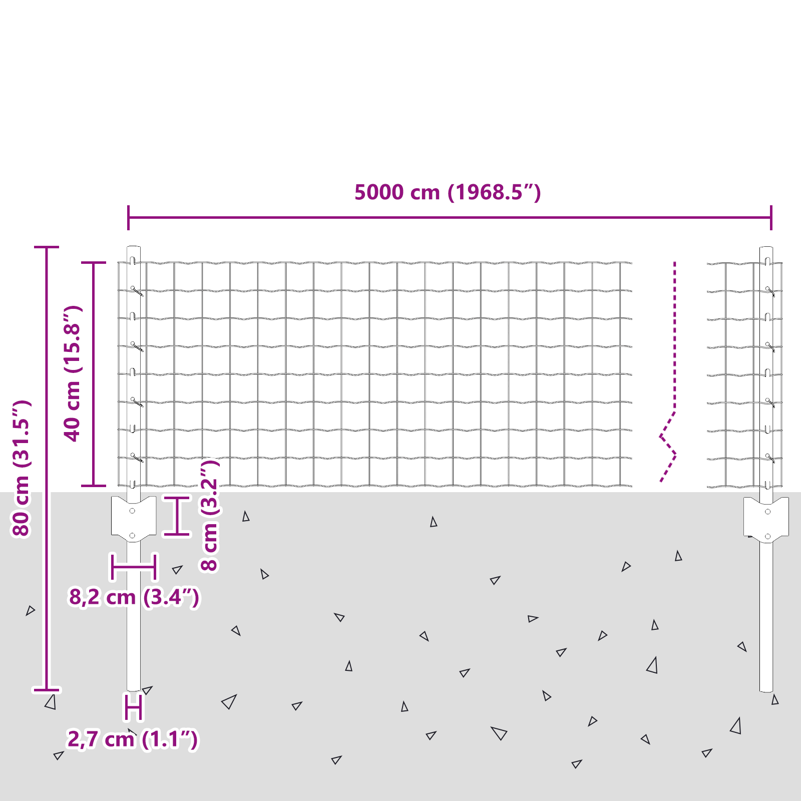 Euro Fence with 22 U Posts Green 0,4x50 m Steel - Image 10