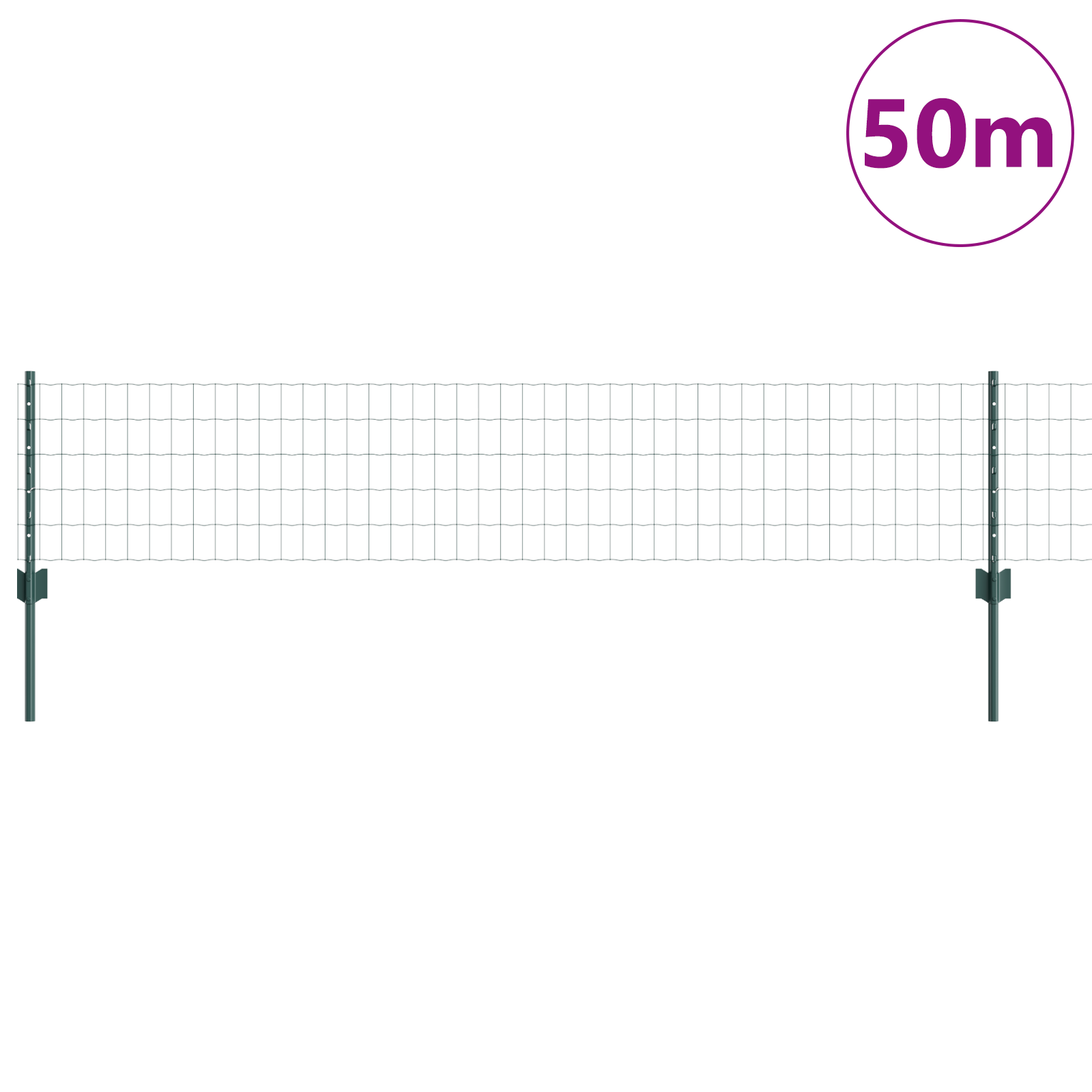 Euro Fence with 22 U Posts Green 0,4x50 m Steel - Image 3