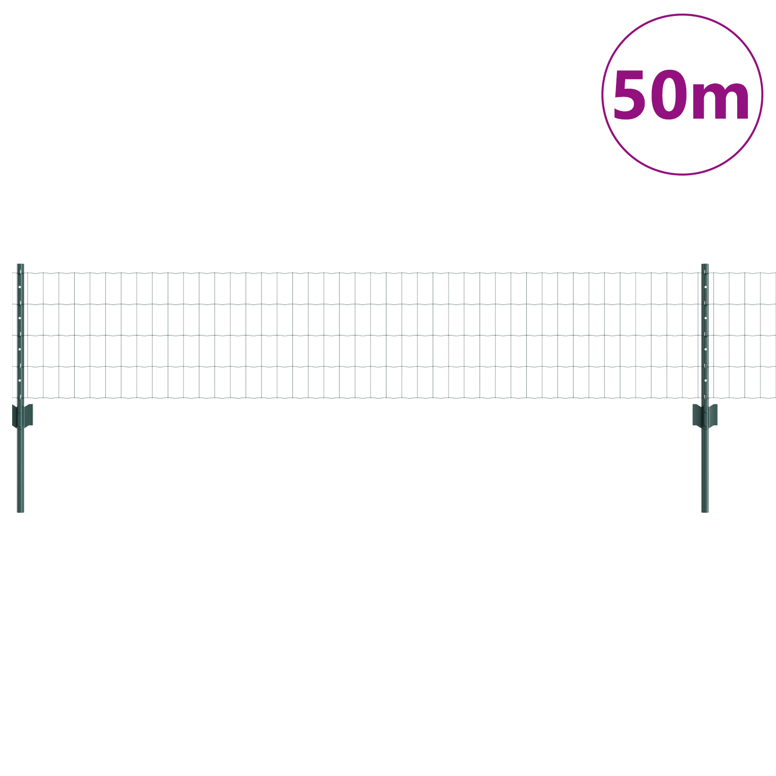 Euro Fence with 22 U Posts Green 0,4x50 m Steel - Image 3