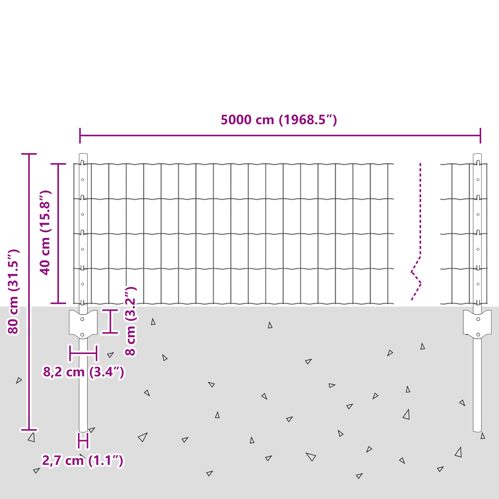 Euro Fence with 22 U Posts Green 0,4x50 m Steel - Image 10