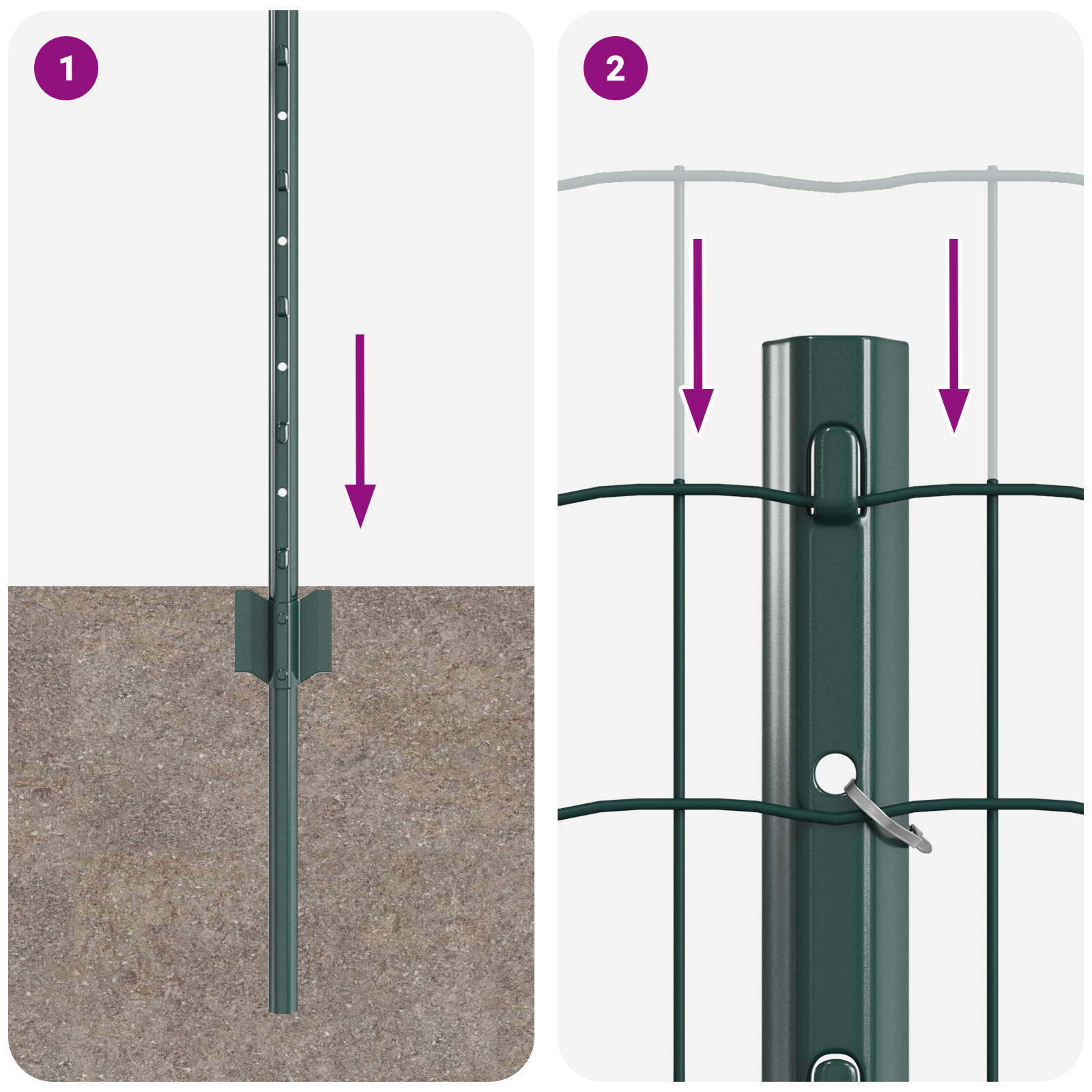 Euro Fence with 22 U Posts Green 0,6x50 m Steel - Image 9
