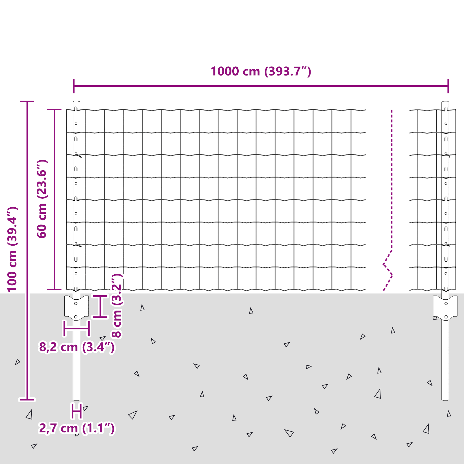 Euro Fence with 5 U Posts Green 0,6x10 m Steel - Image 10