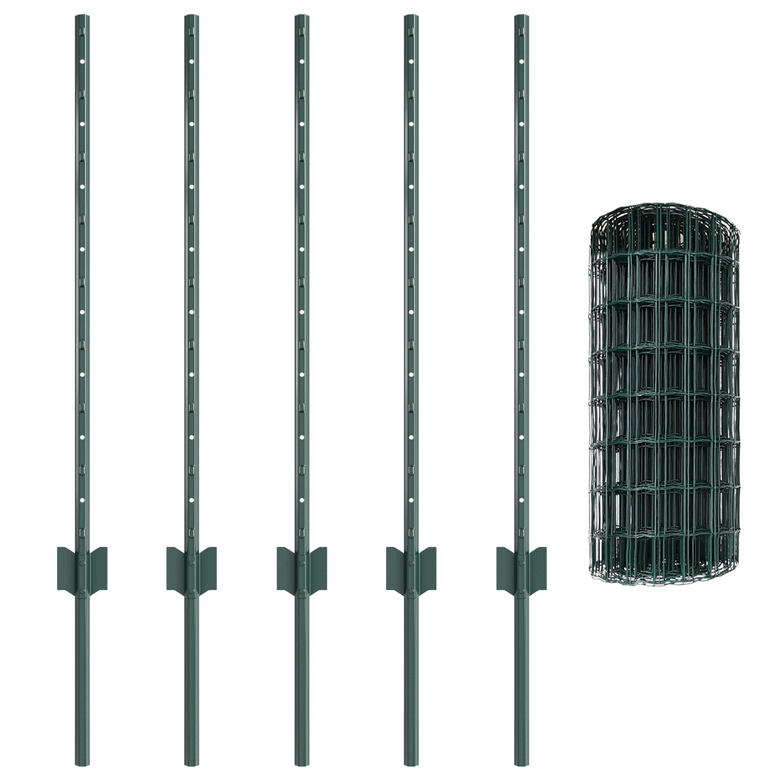 Rustic Garden Fence Set Set of 2 Green Steel Durable - Image 4