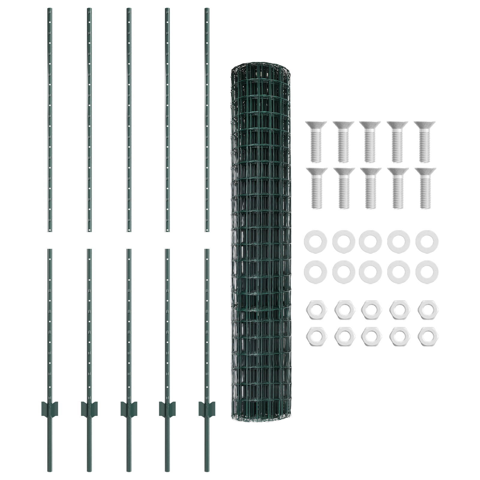 Garden Fence Set Set of 2 Green Metal 10 x 1.5 m Durable - Image 4