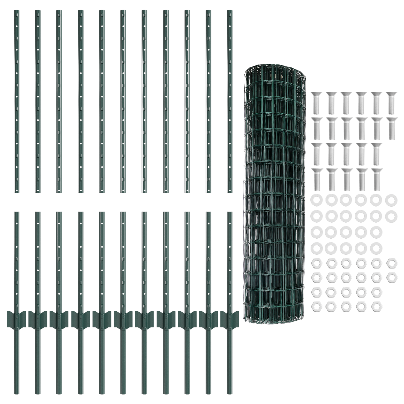 Garden Fence Set Set of 2 Green Steel 25 x 1 m Durable - Image 4