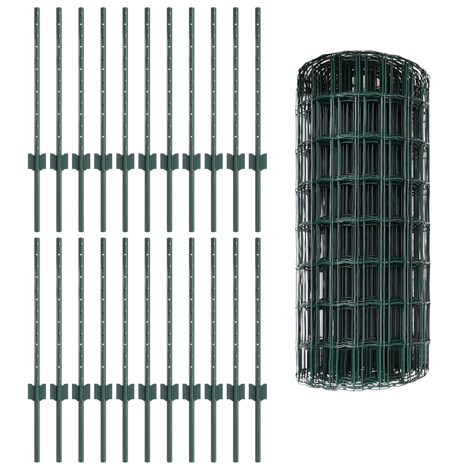 Euro Fence with 22 U Posts Green 0.6x50 m Steel - Image 4
