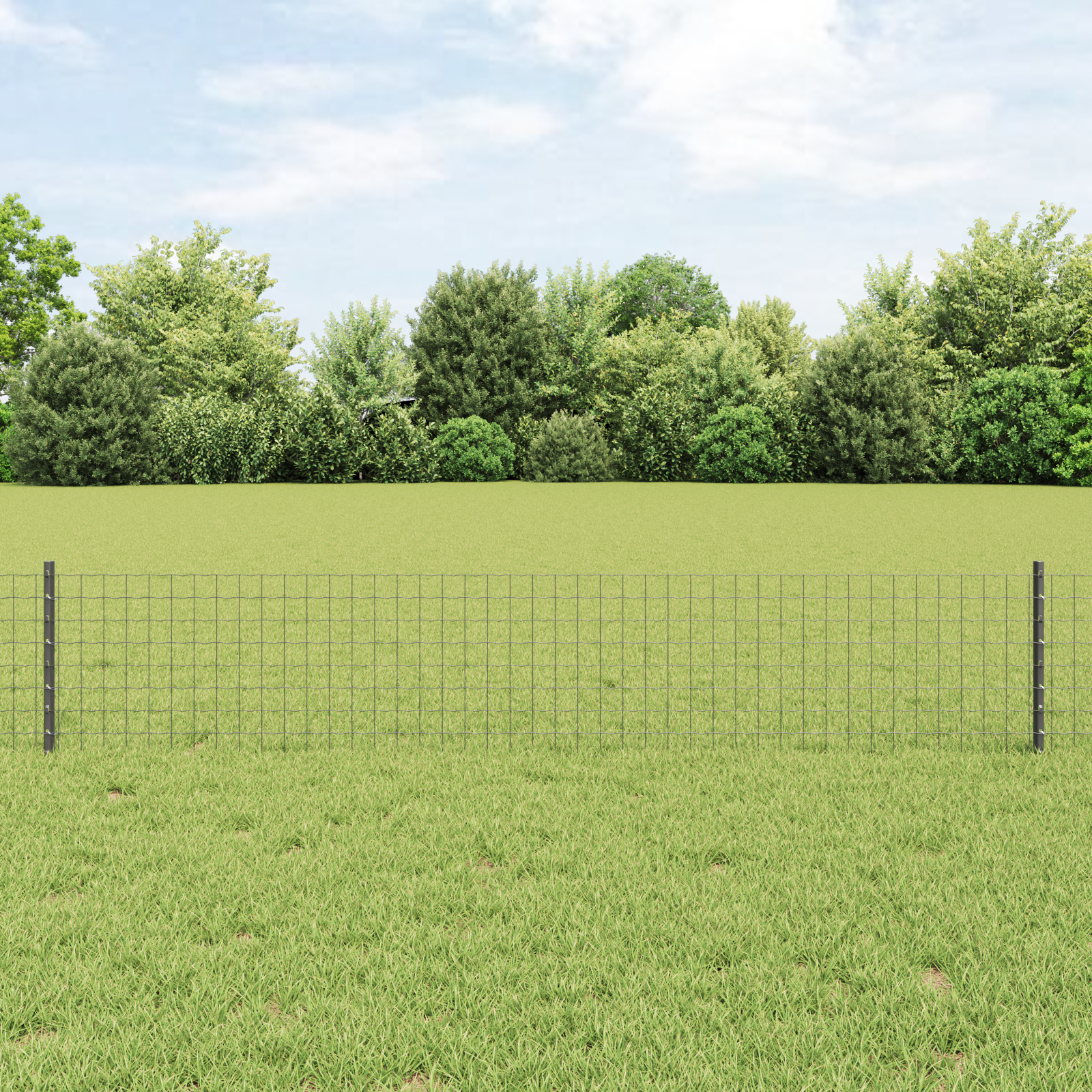 Euro Fence with 5 U Posts Grey 0,4x10 m Steel