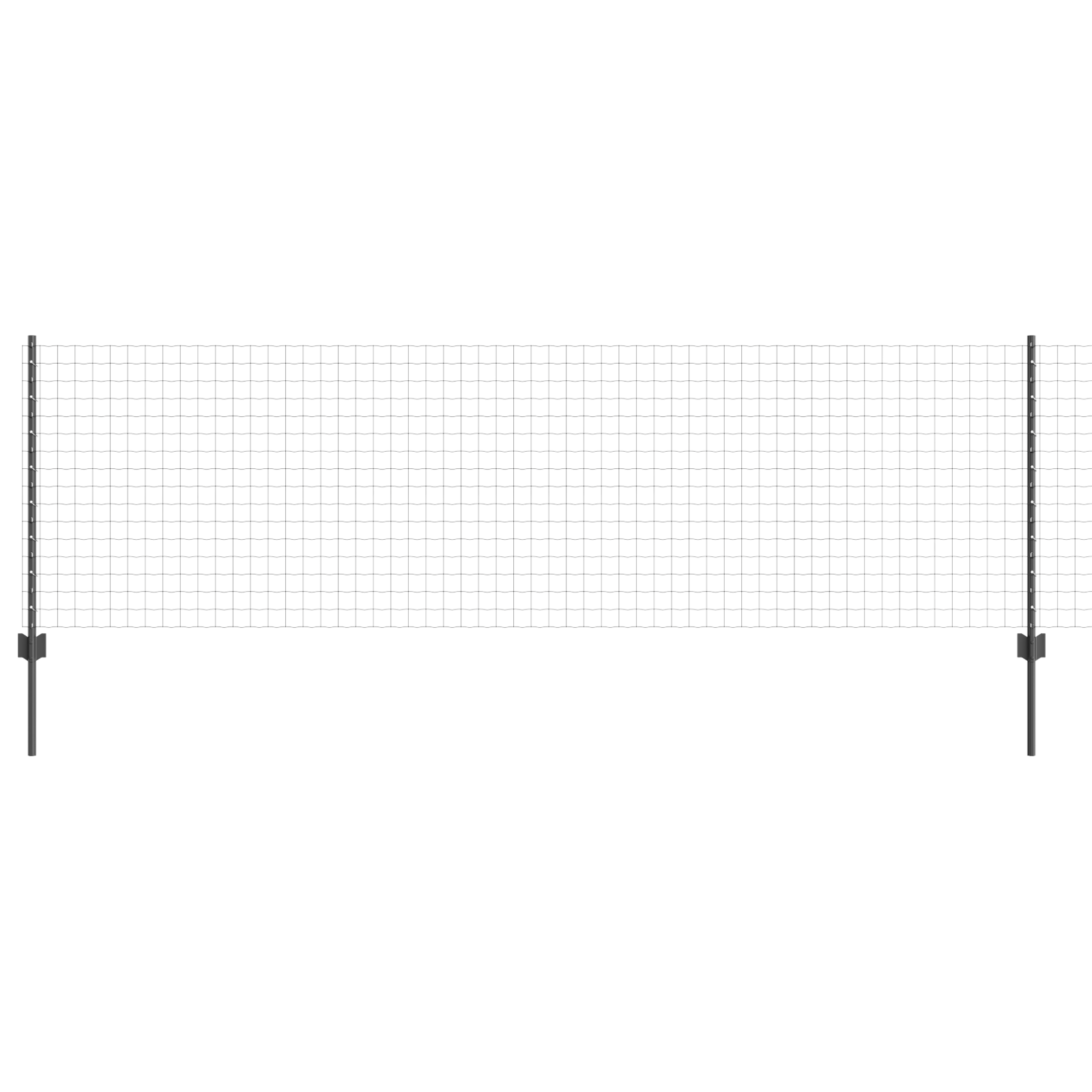 Euro Fence with 5 U Posts Grey 0,8x10 m Steel - Image 2