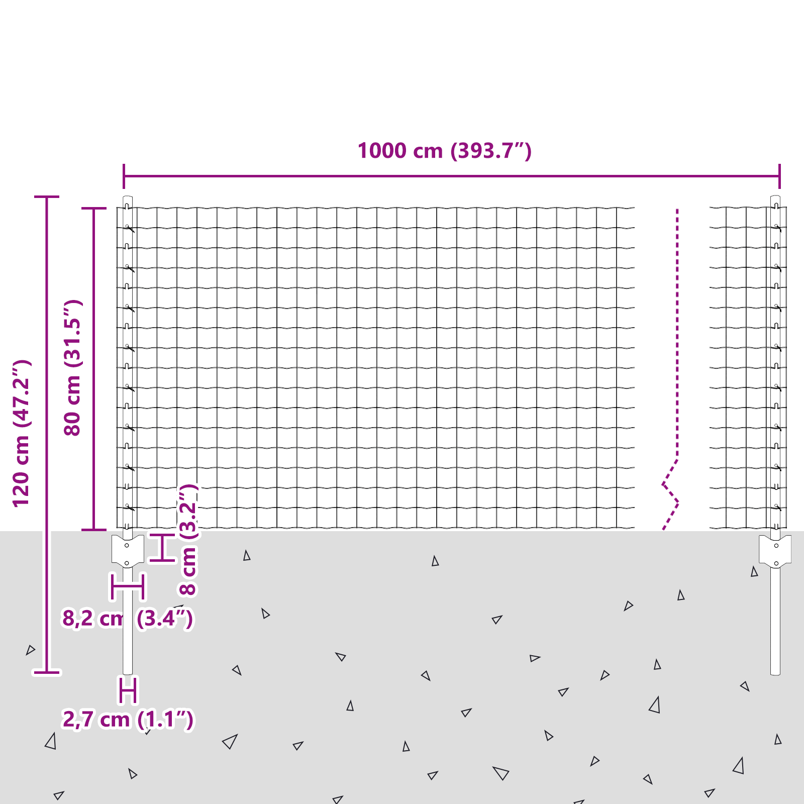 Euro Fence with 5 U Posts Grey 0,8x10 m Steel - Image 10