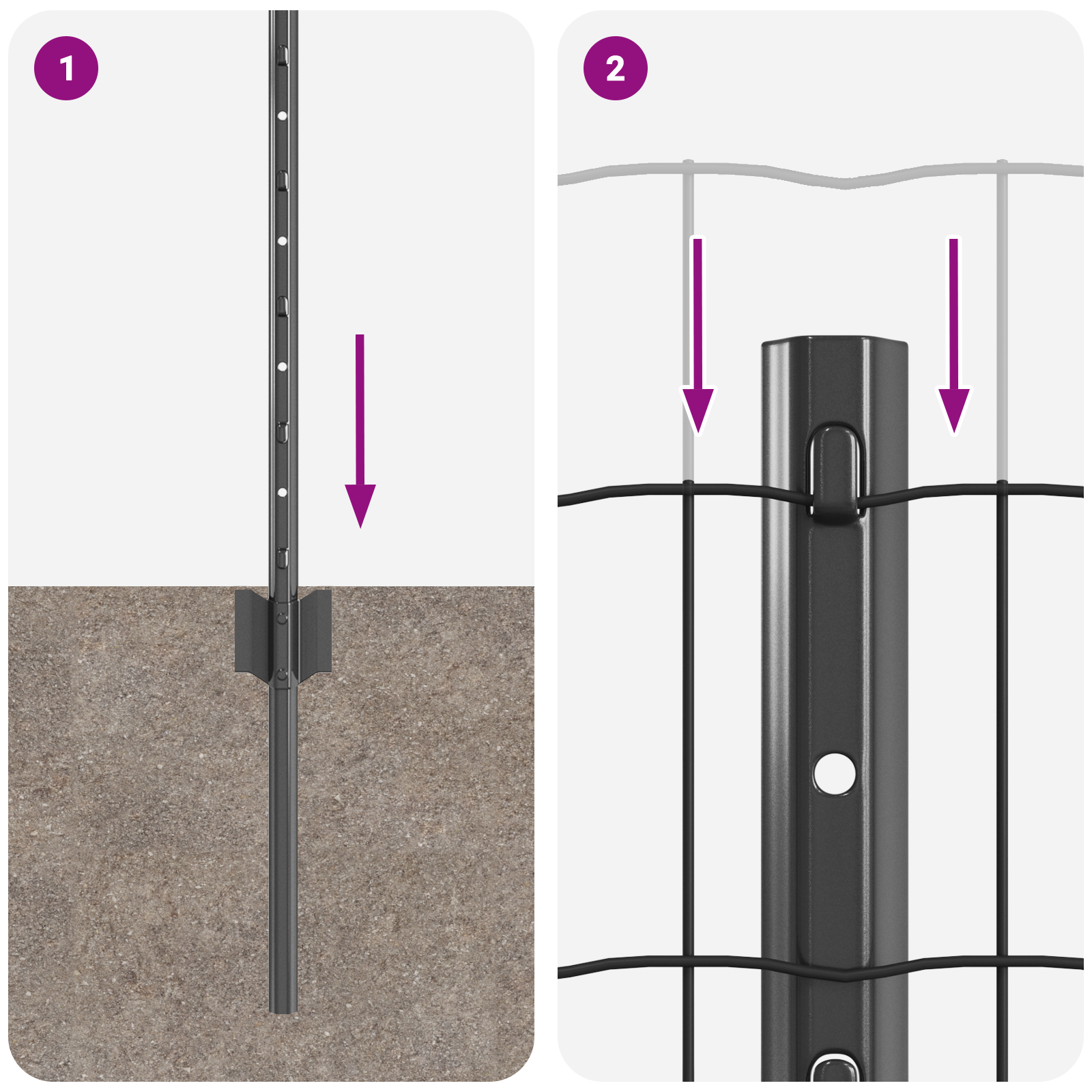 Euro Fence with 5 U Posts Grey 0,6x10 m Steel - Image 9