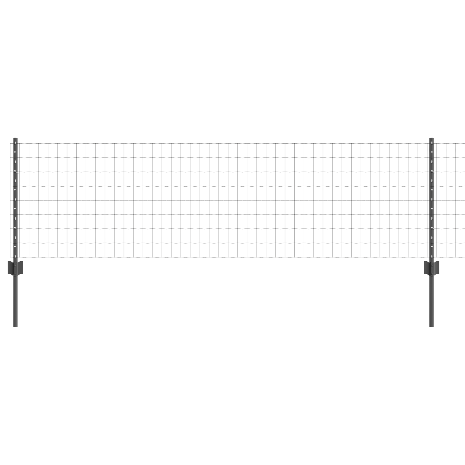Euro Fence with 5 U Posts Grey 0,6x10 m Steel - Image 2