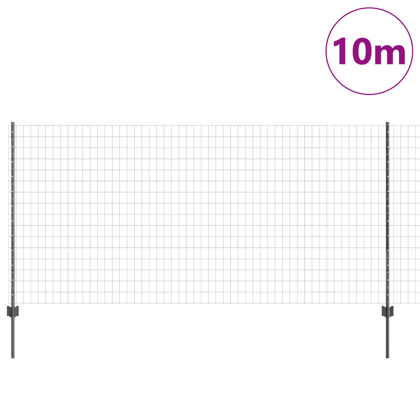 Euro Fence with 10 U Posts Grey 1.2x10 m Steel - Image 3