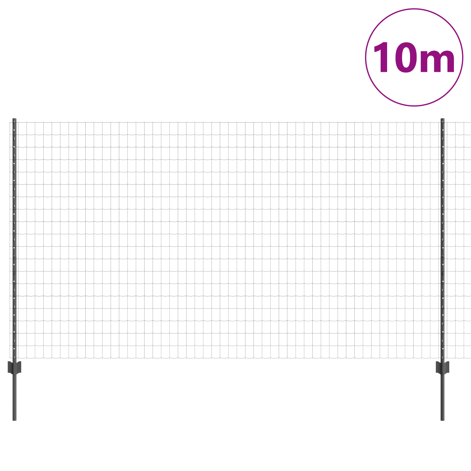 Euro Fence with 10 U Posts Grey 1,4x10 m Steel - Image 3