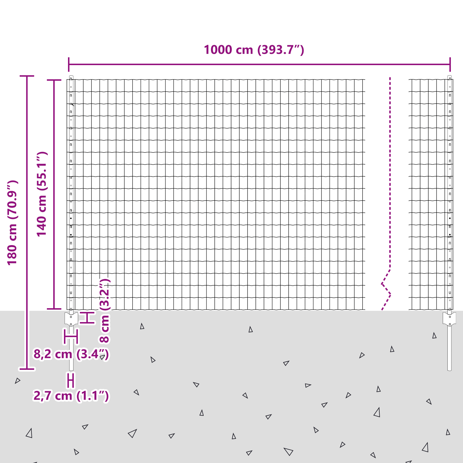 Euro Fence with 10 U Posts Grey 1,4x10 m Steel - Image 11