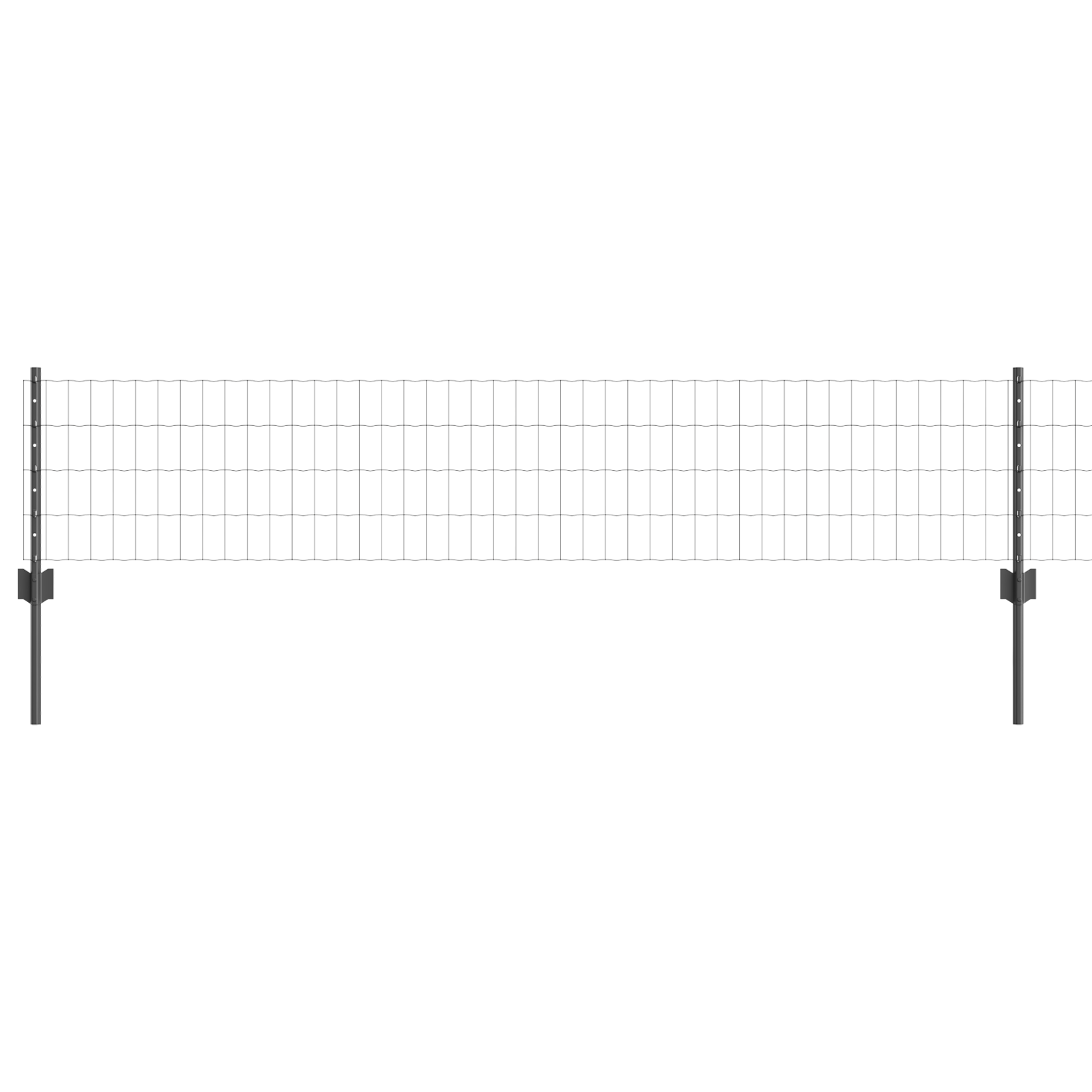 Euro Fence with 5 U Posts Grey 0,4x10 m Steel - Image 2