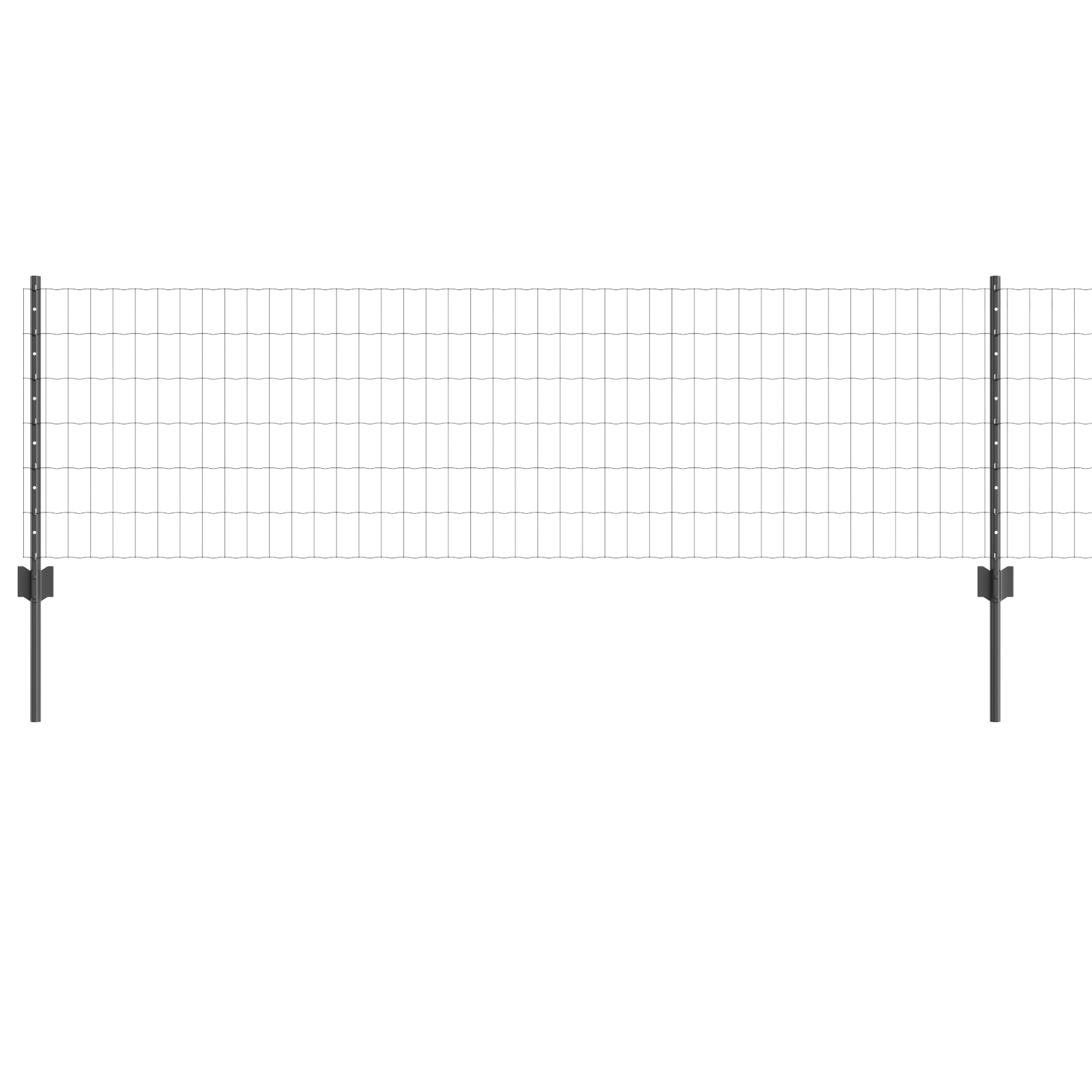 Euro Fence with 5 U Posts Grey 0.6x10 m Steel - Image 2
