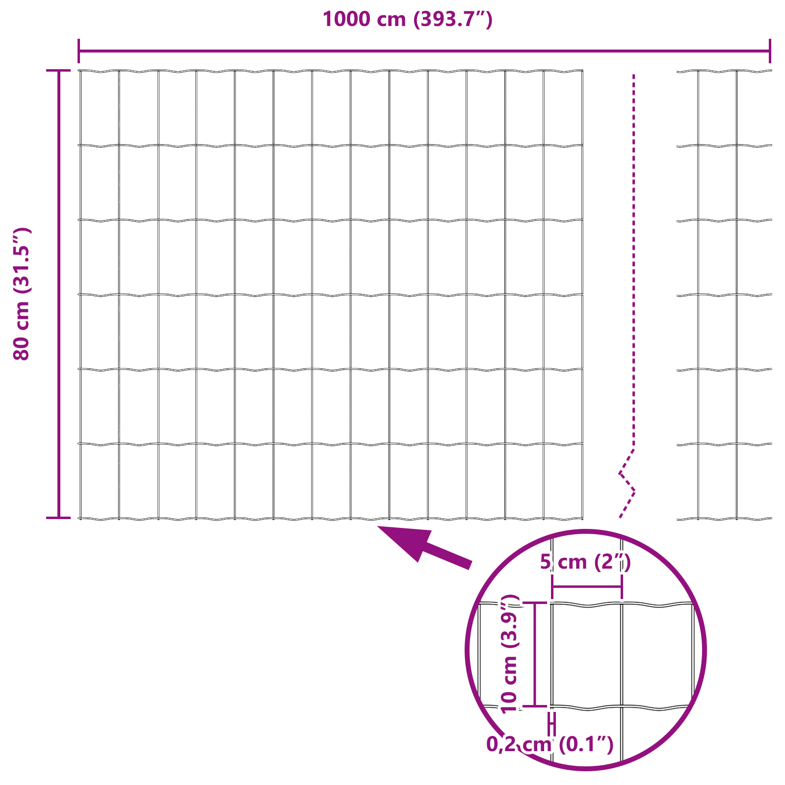 Euro Fence with 5 U Posts Grey 0,8x10 m Steel - Image 11