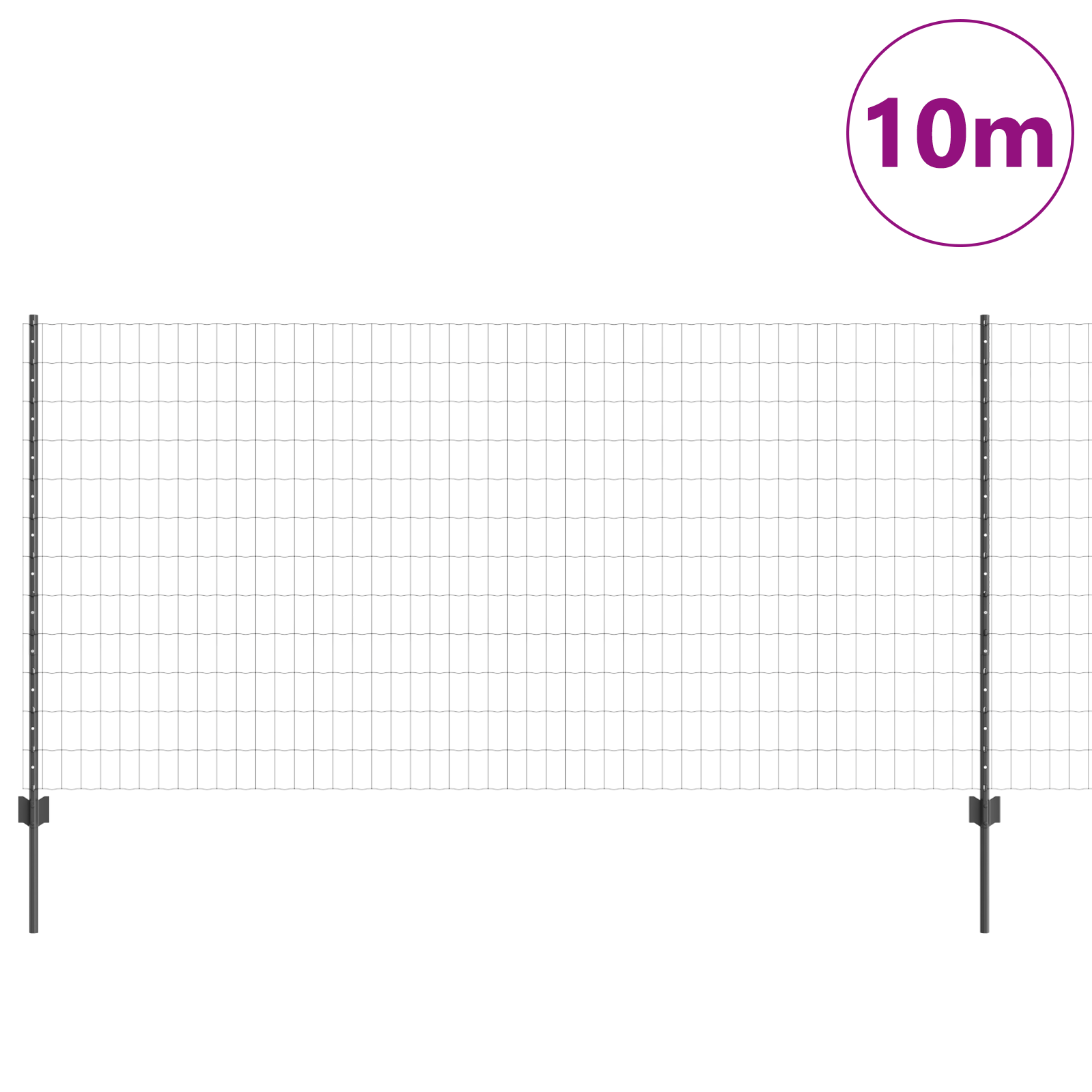 Euro Fence with 10 U Posts Grey 1.2x10 m Steel - Image 3