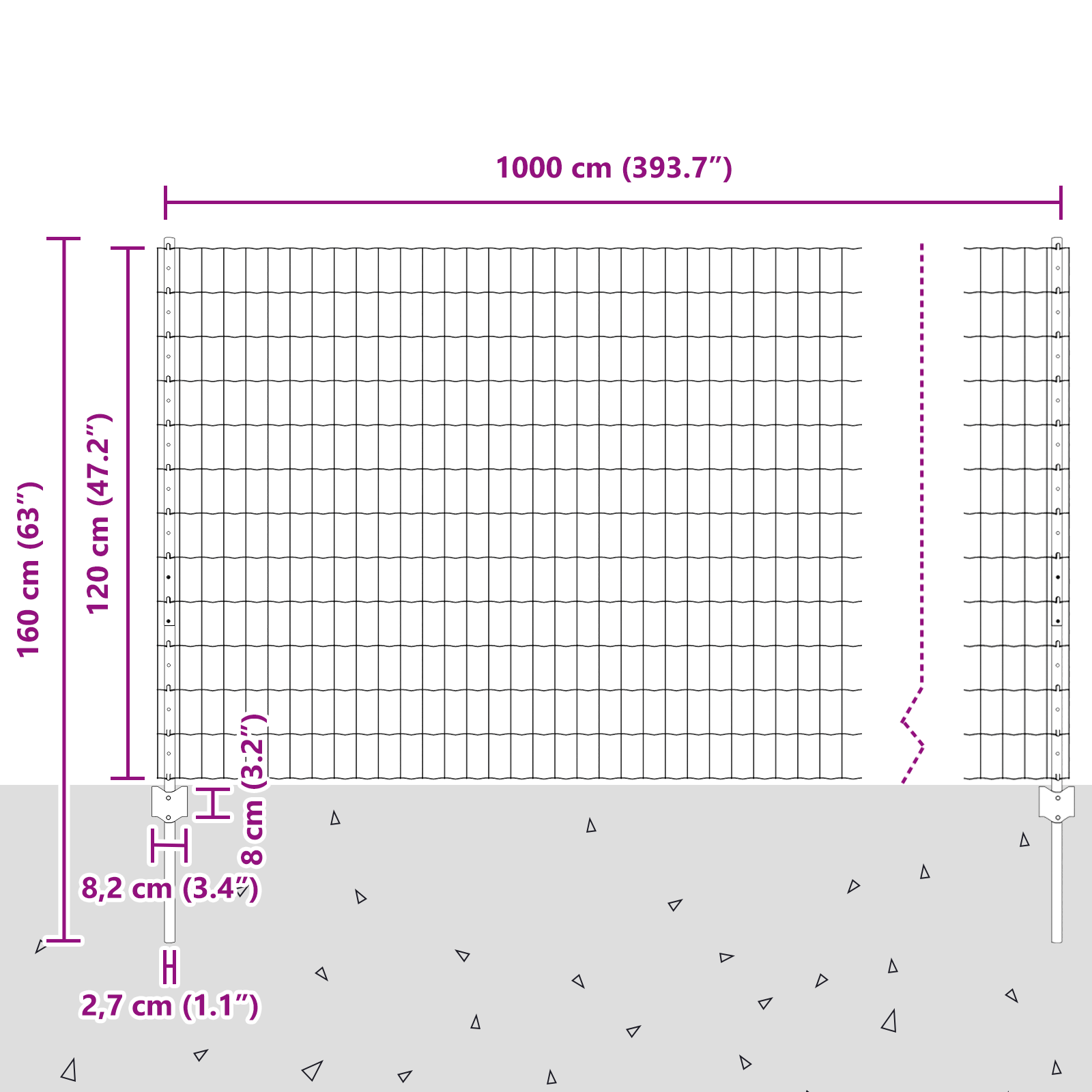 Euro Fence with 10 U Posts Grey 1.2x10 m Steel - Image 11