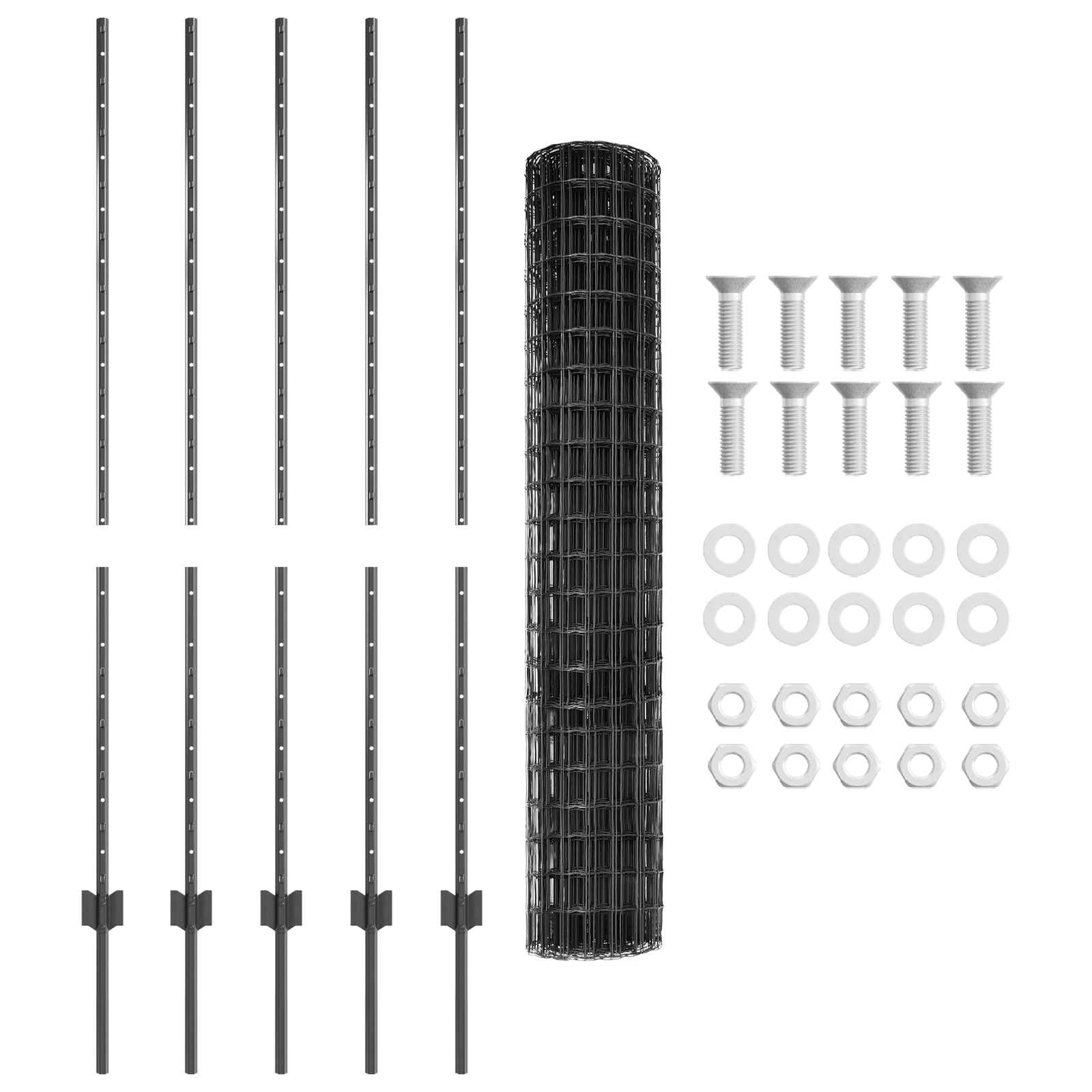 Euro Fence with 10 U Posts Grey 1,4x10 m Steel - Image 4