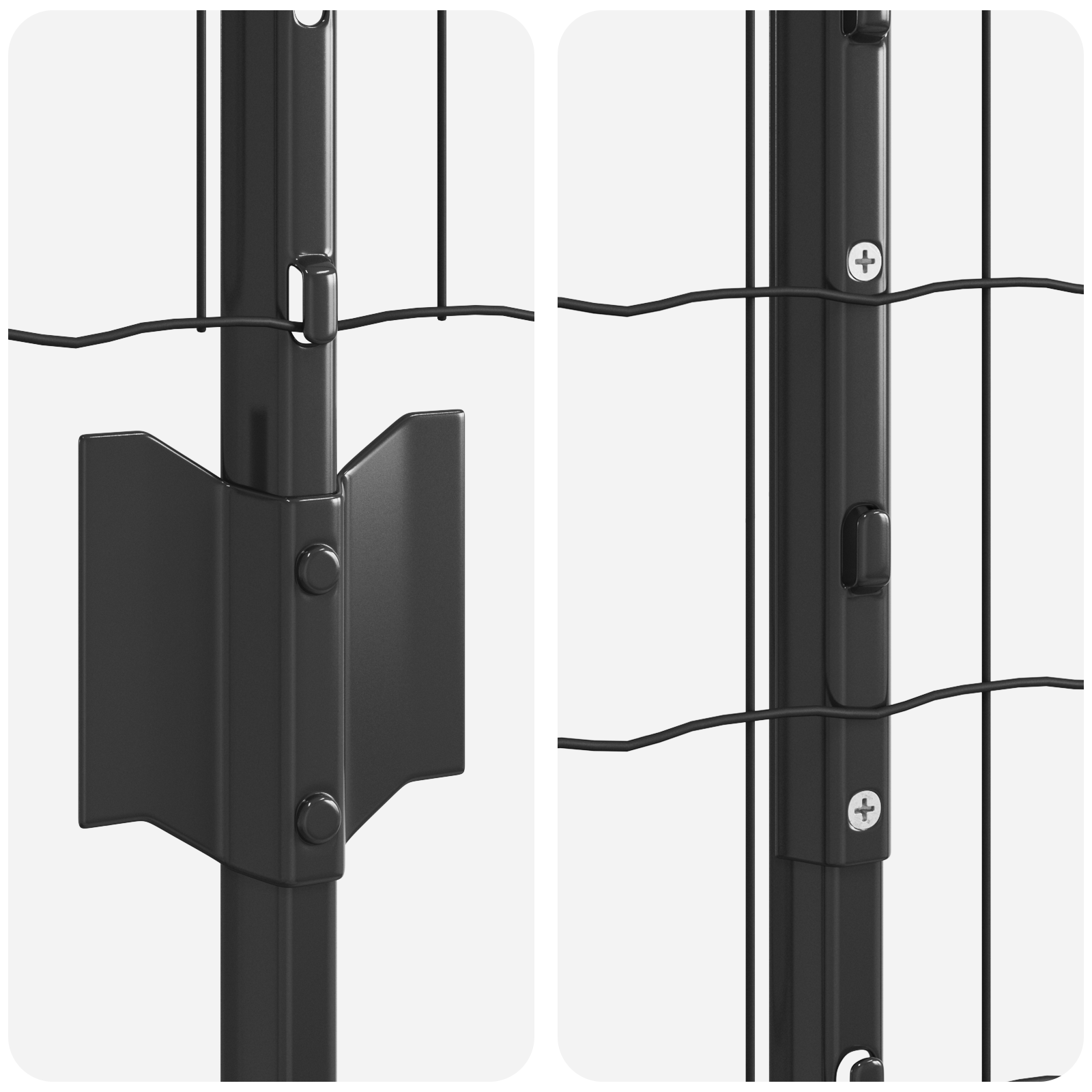 Euro Fence with 10 U Posts Grey 1,6x10 m Steel - Image 7