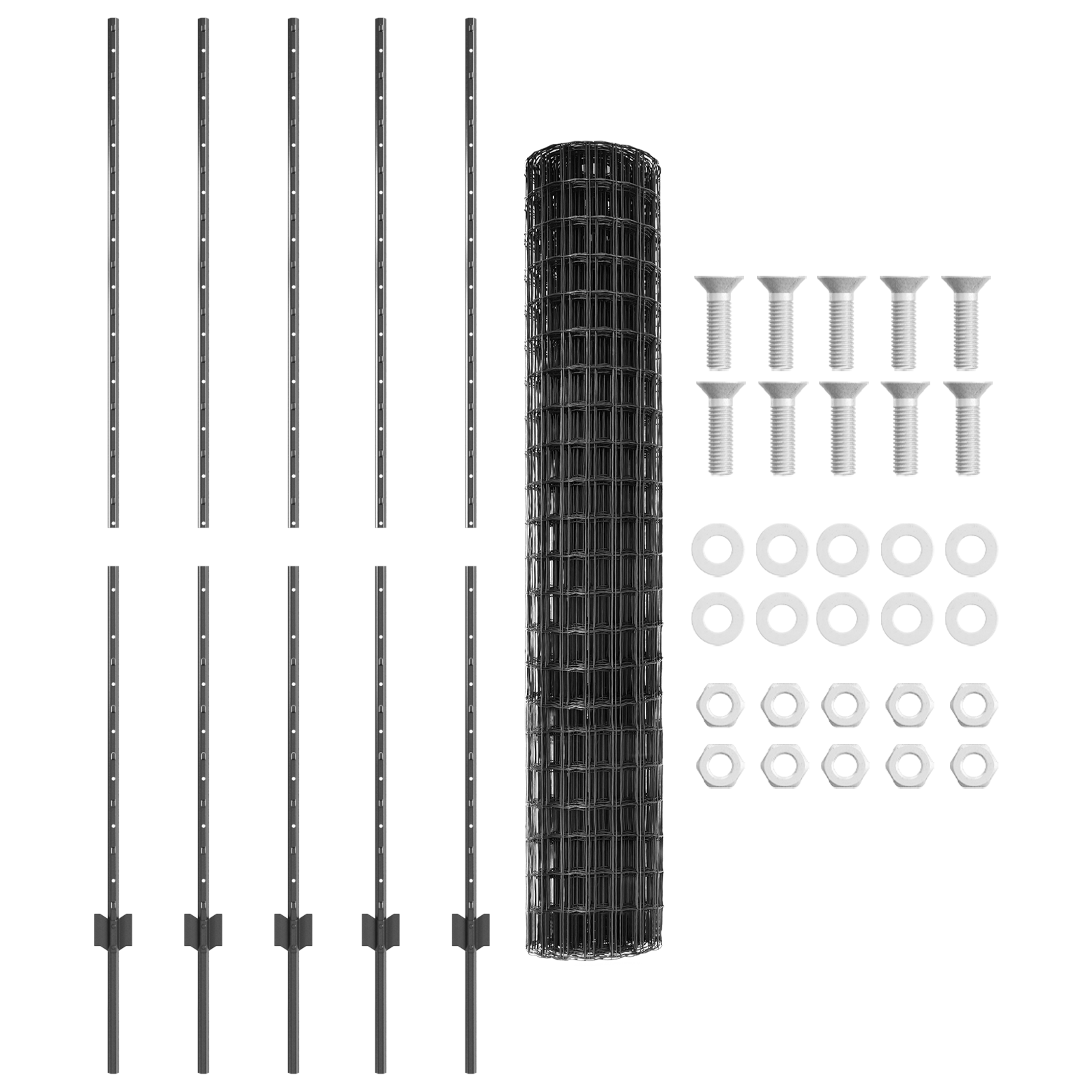 Euro Fence with 10 U Posts Grey 1,6x10 m Steel - Image 4