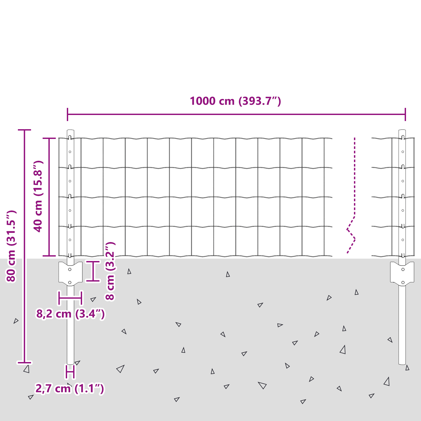Euro Fence with 5 U Posts Grey 0.4x10 m Steel - Image 10