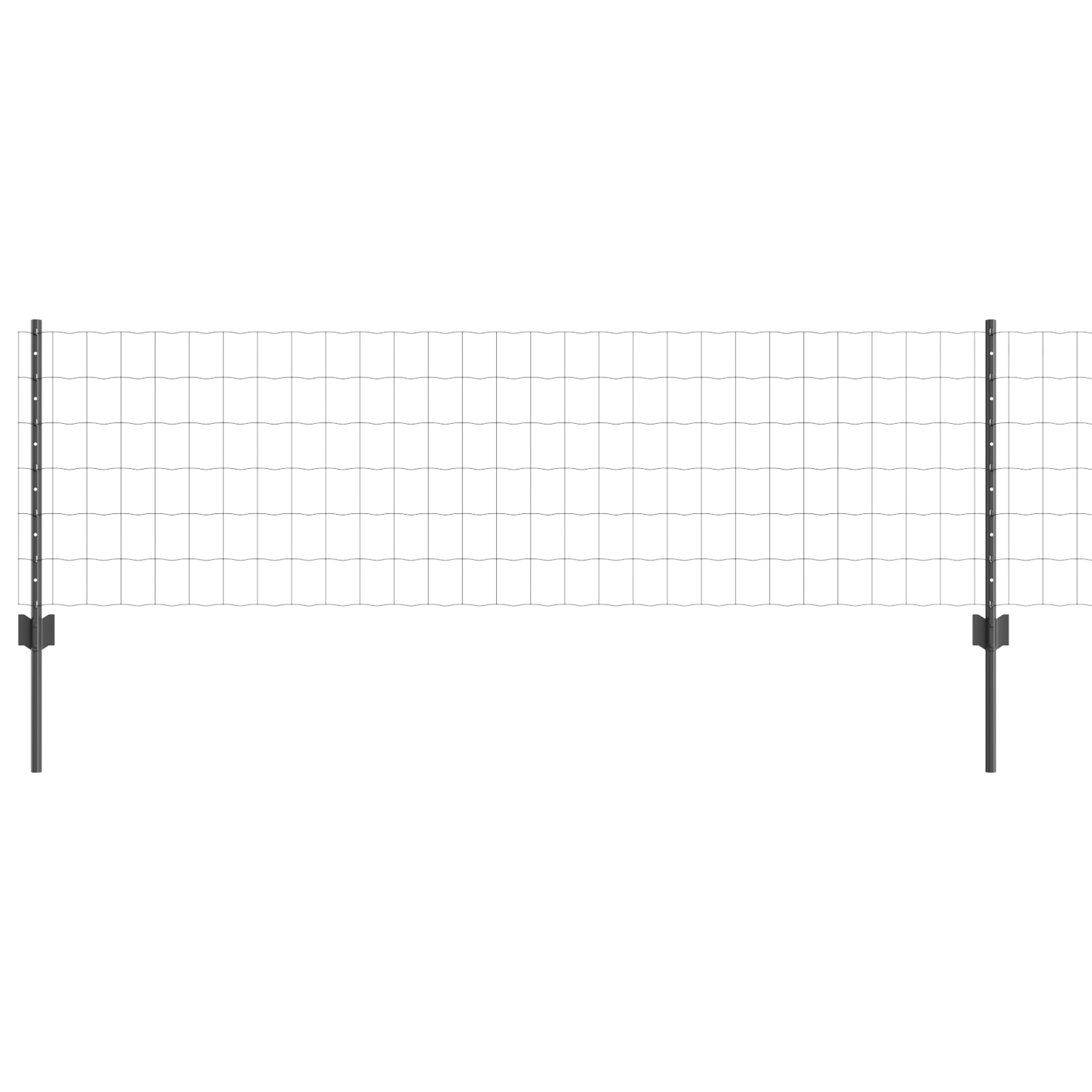 Euro Fence with 5 U Posts Grey 0.6x10 m Steel - Image 2