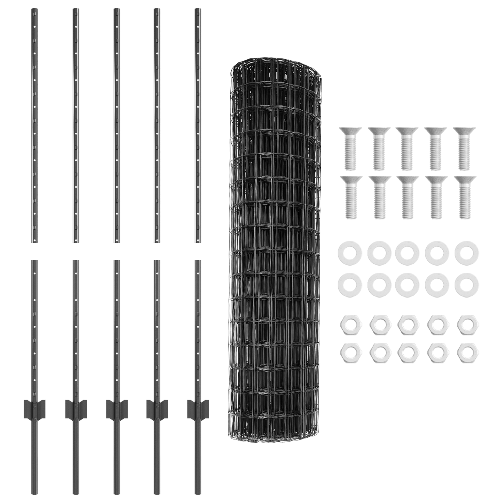 Euro Fence with 10 U Posts Grey 1,2x10 m Steel - Image 4