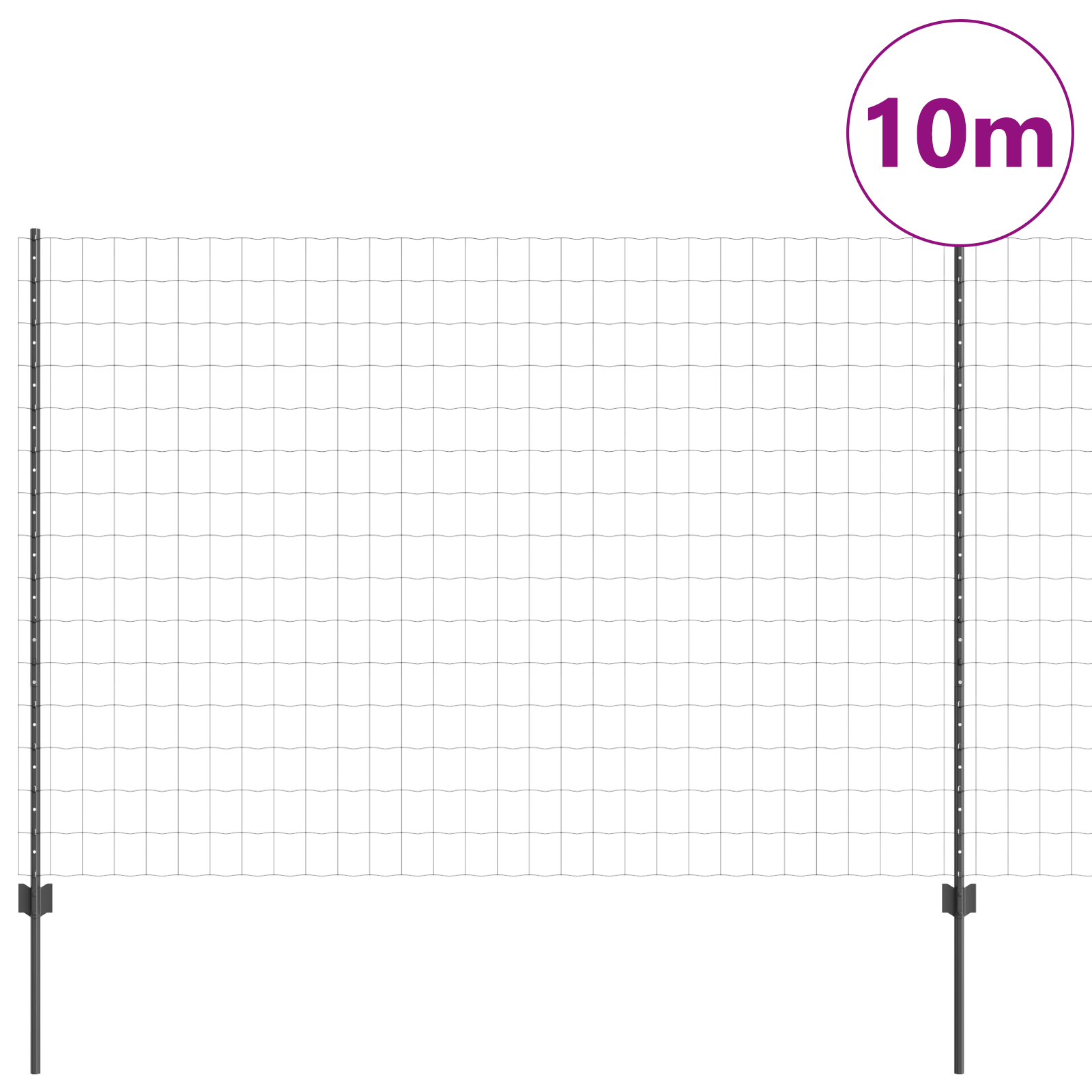 Euro Fence with 10 U Posts Grey 1.5x10 m Steel - Image 3